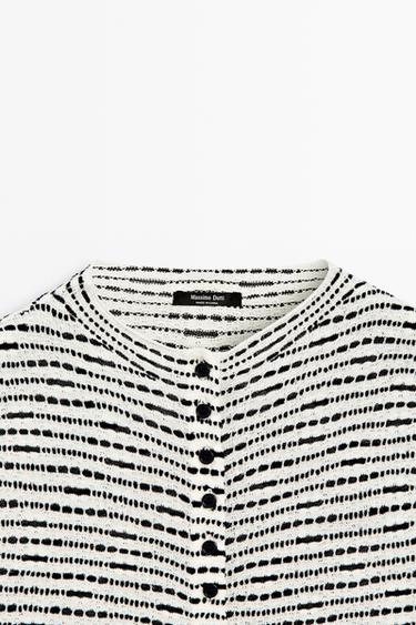 High neck textured vest — CREAM 9