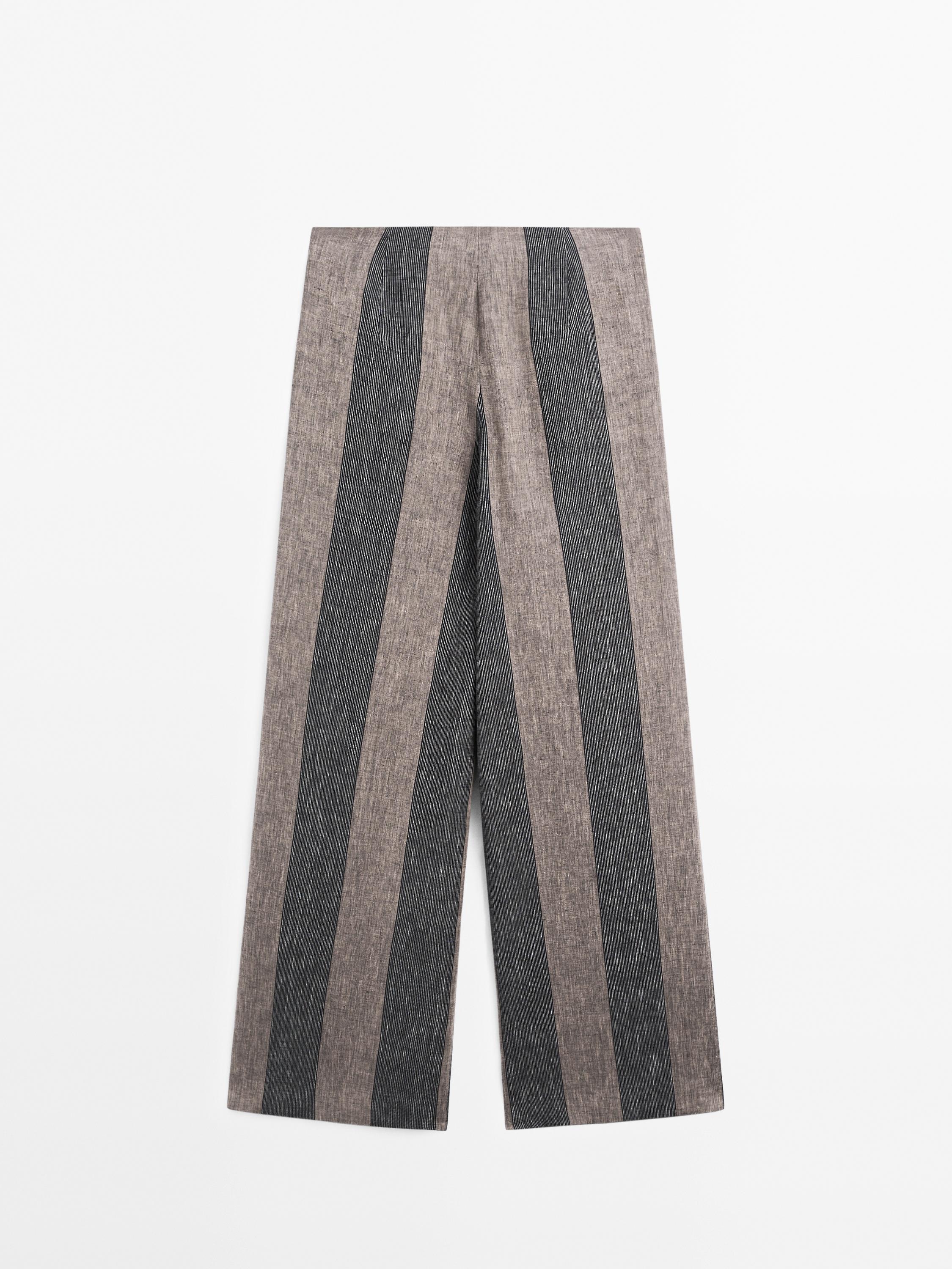 Palazzo trousers with contrast stripe