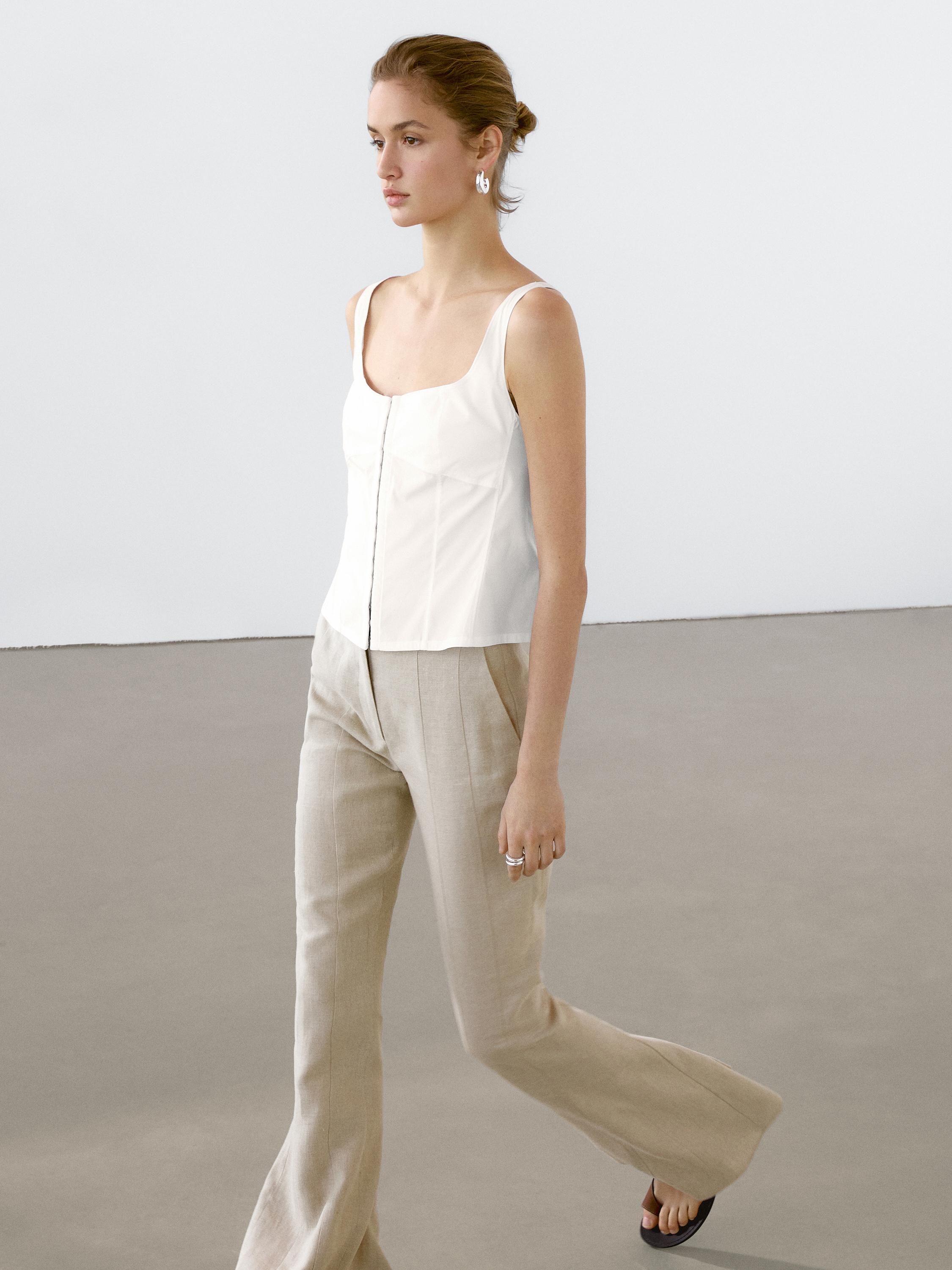 Cotton blend corset top