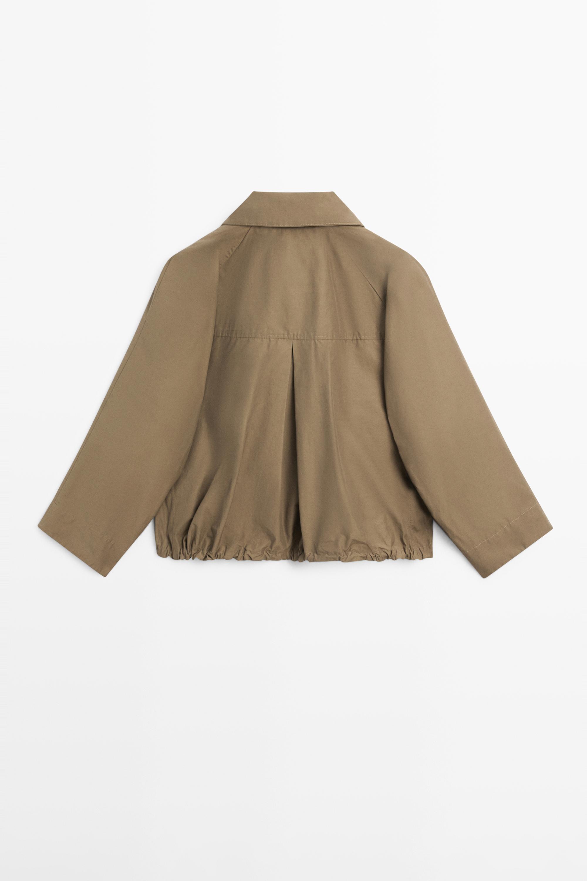Куртка-бомбер із високим коміром · Темний Хакі · Coats | Massimo Dutti