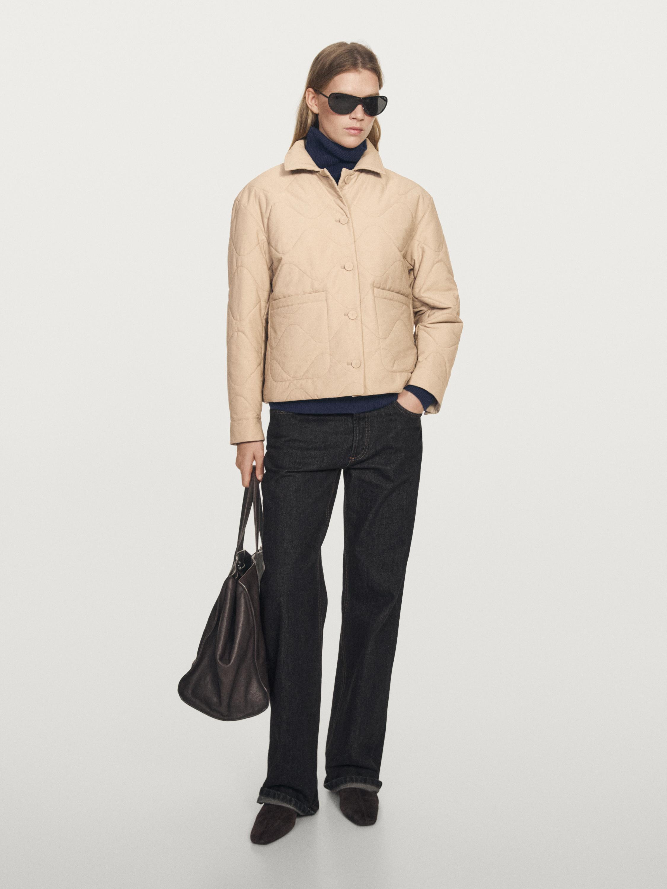 Puffer jacket with seam details