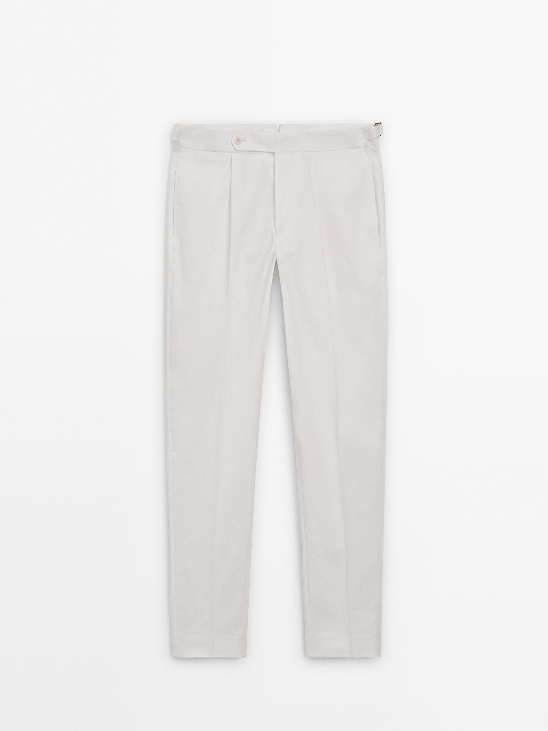 Pantalón regular fit mezcla algodón