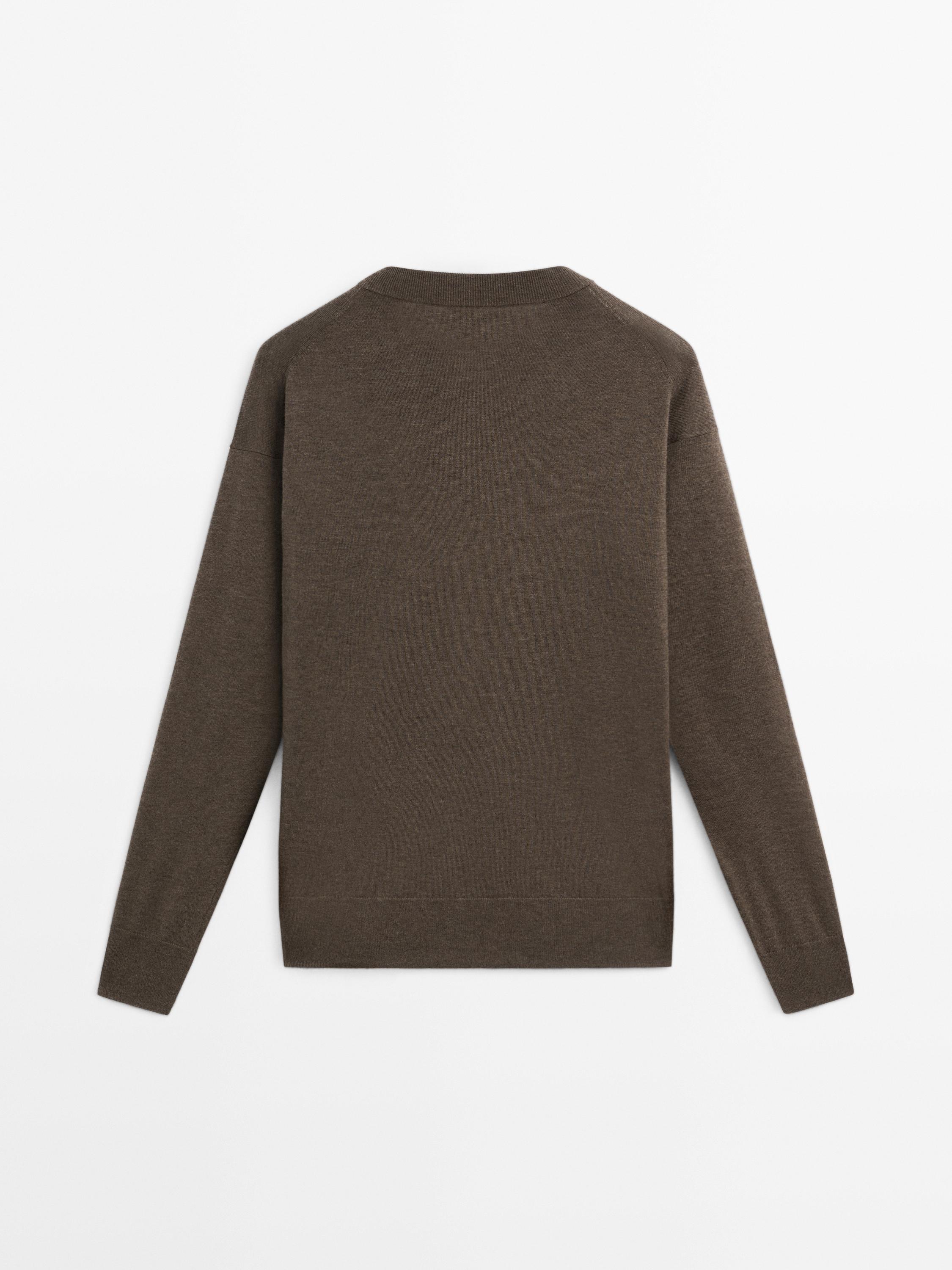 Long knit buttoned cardigan — MOLE BROWN