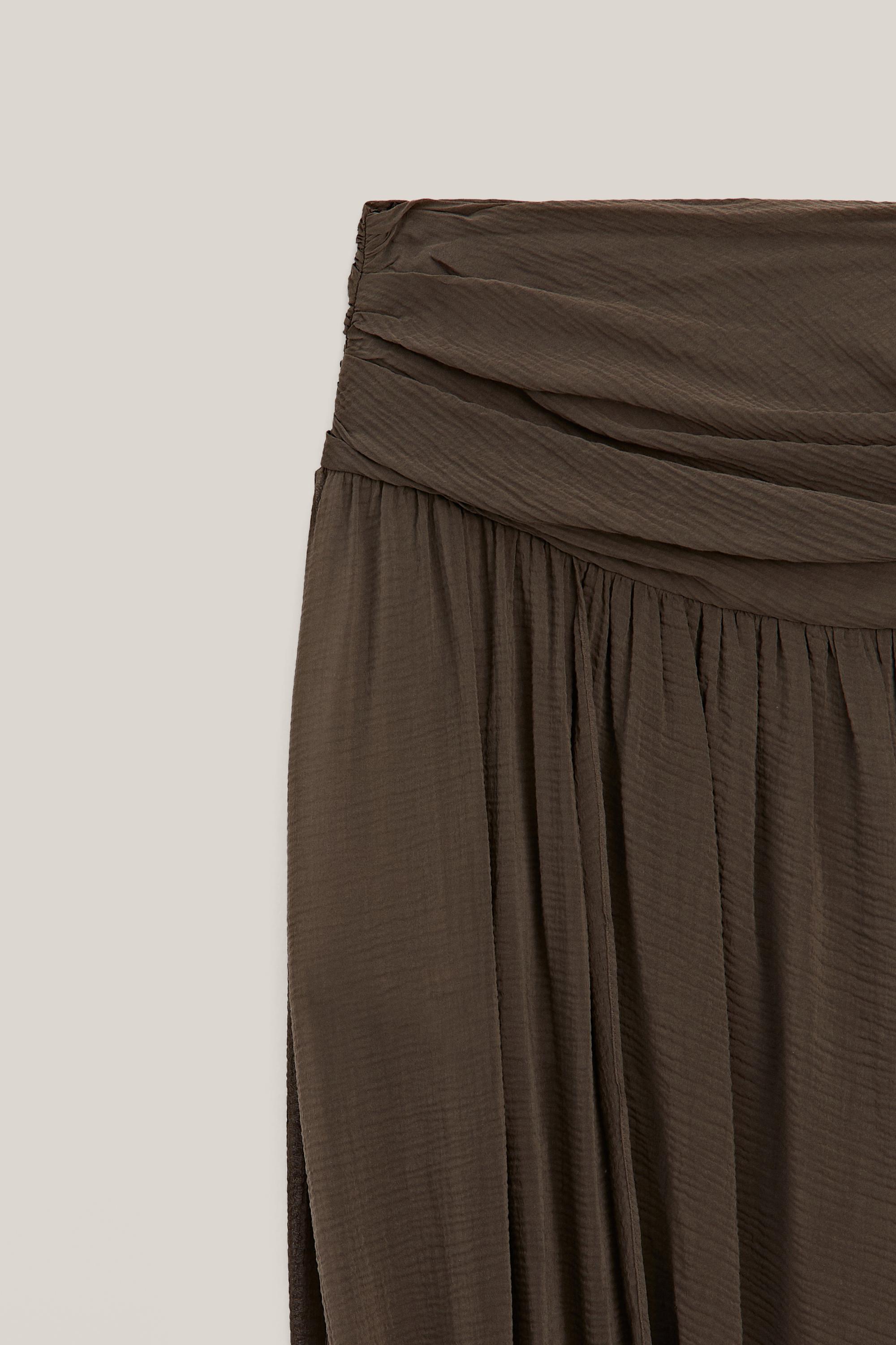 Midi skirt with puff detail - LIMITED EDITION — BROWN