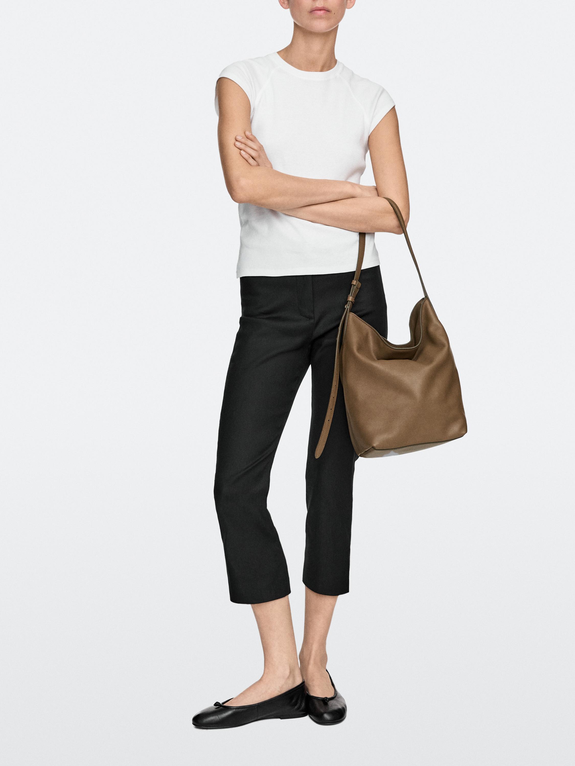 Nappa leather bucket bag — MOLE BROWN