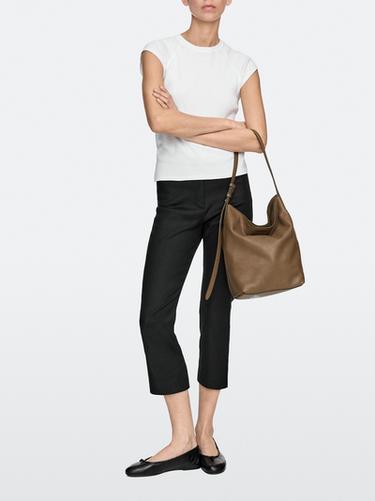 Medium nappa leather bucket bag — MOLE BROWN 3