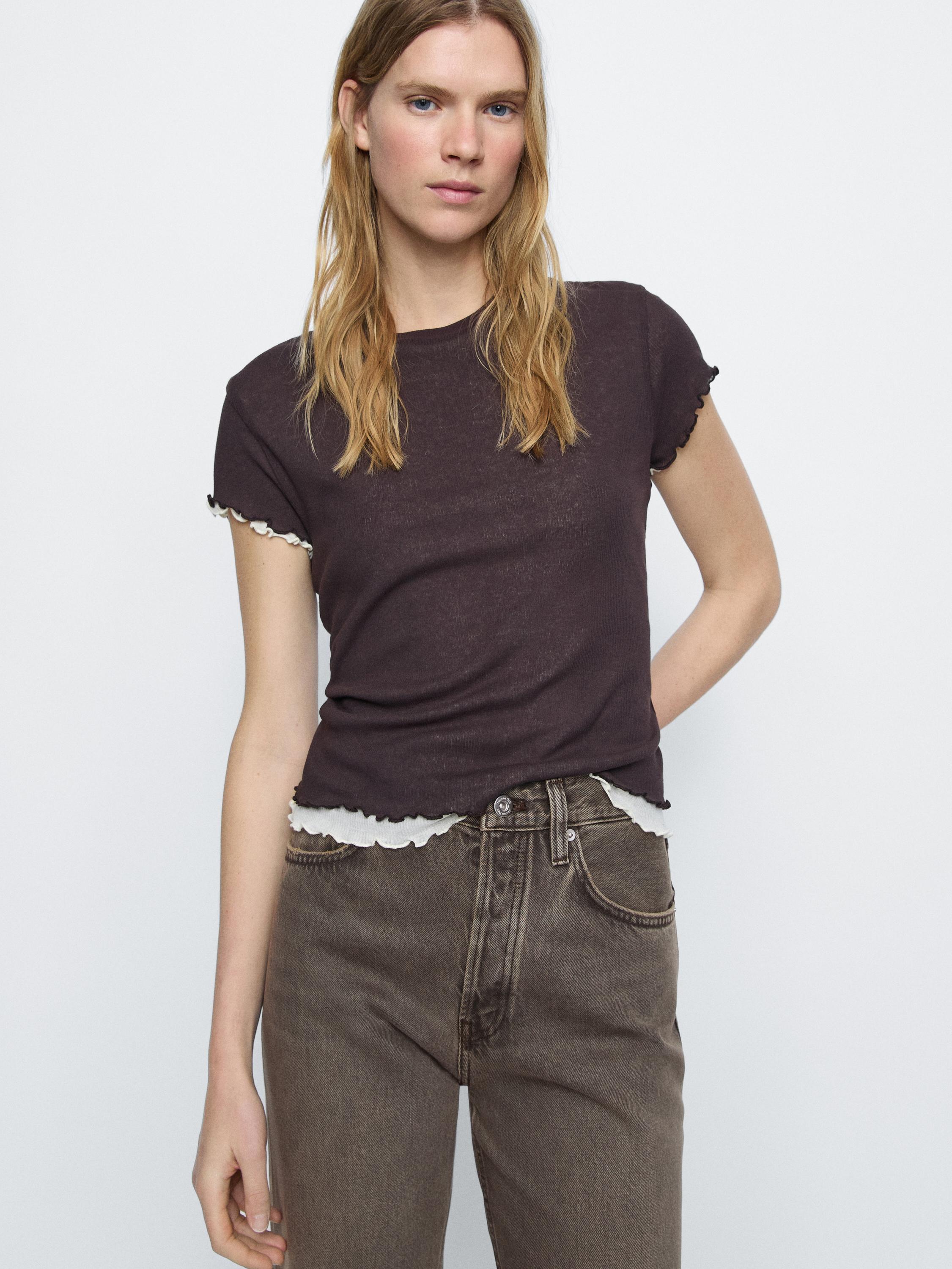 Straight-leg high-waist jeans