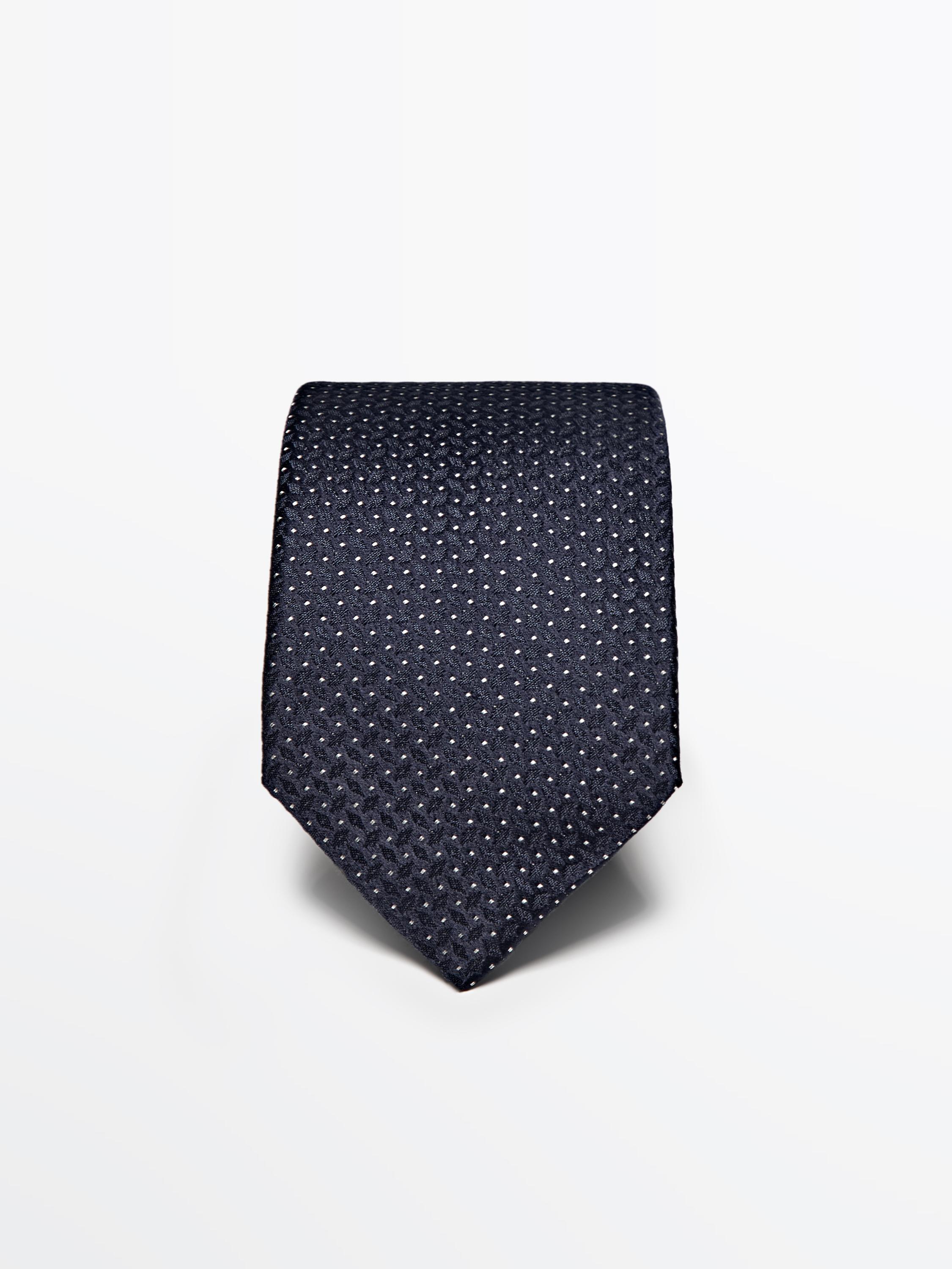 100% mulberry silk polka dot tie