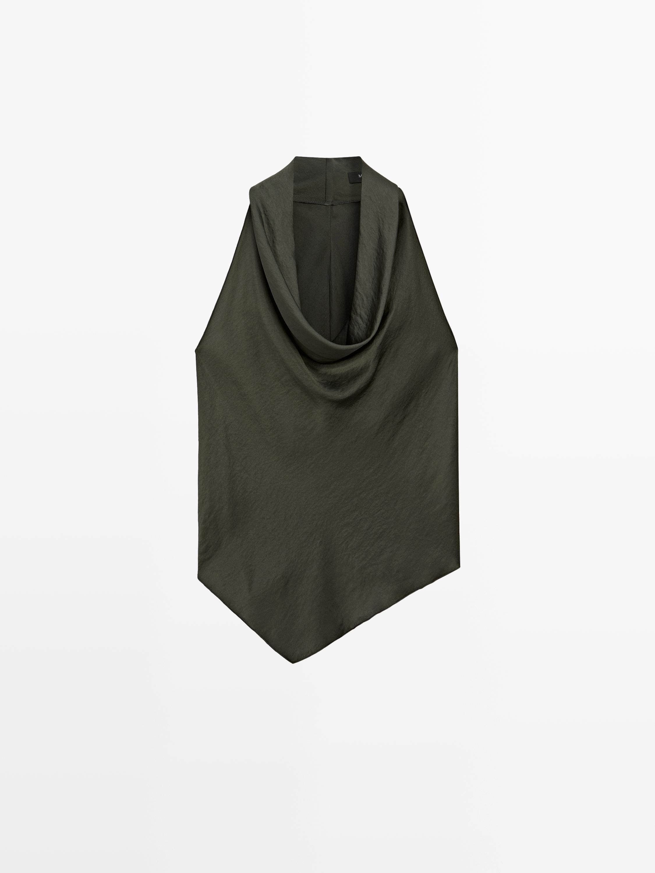 Drapowany top z dekoltem halter