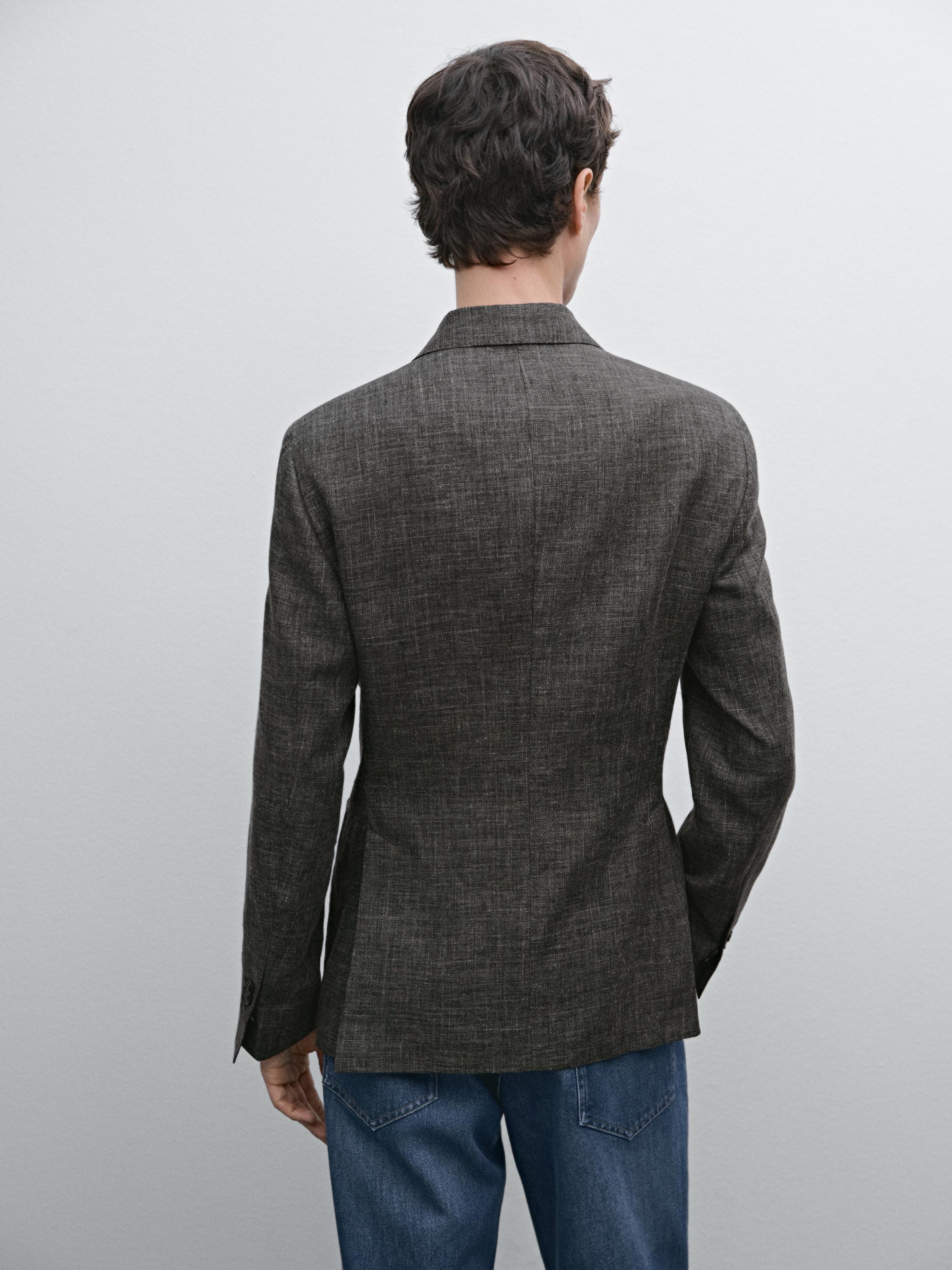 Linen and cotton blend blazer