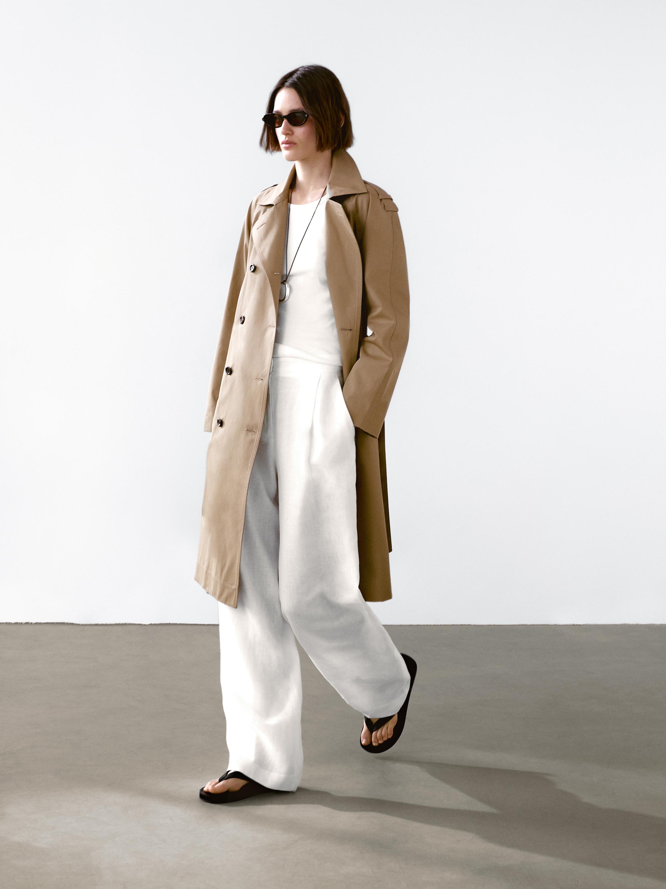100% cotton water-repellent trench coat