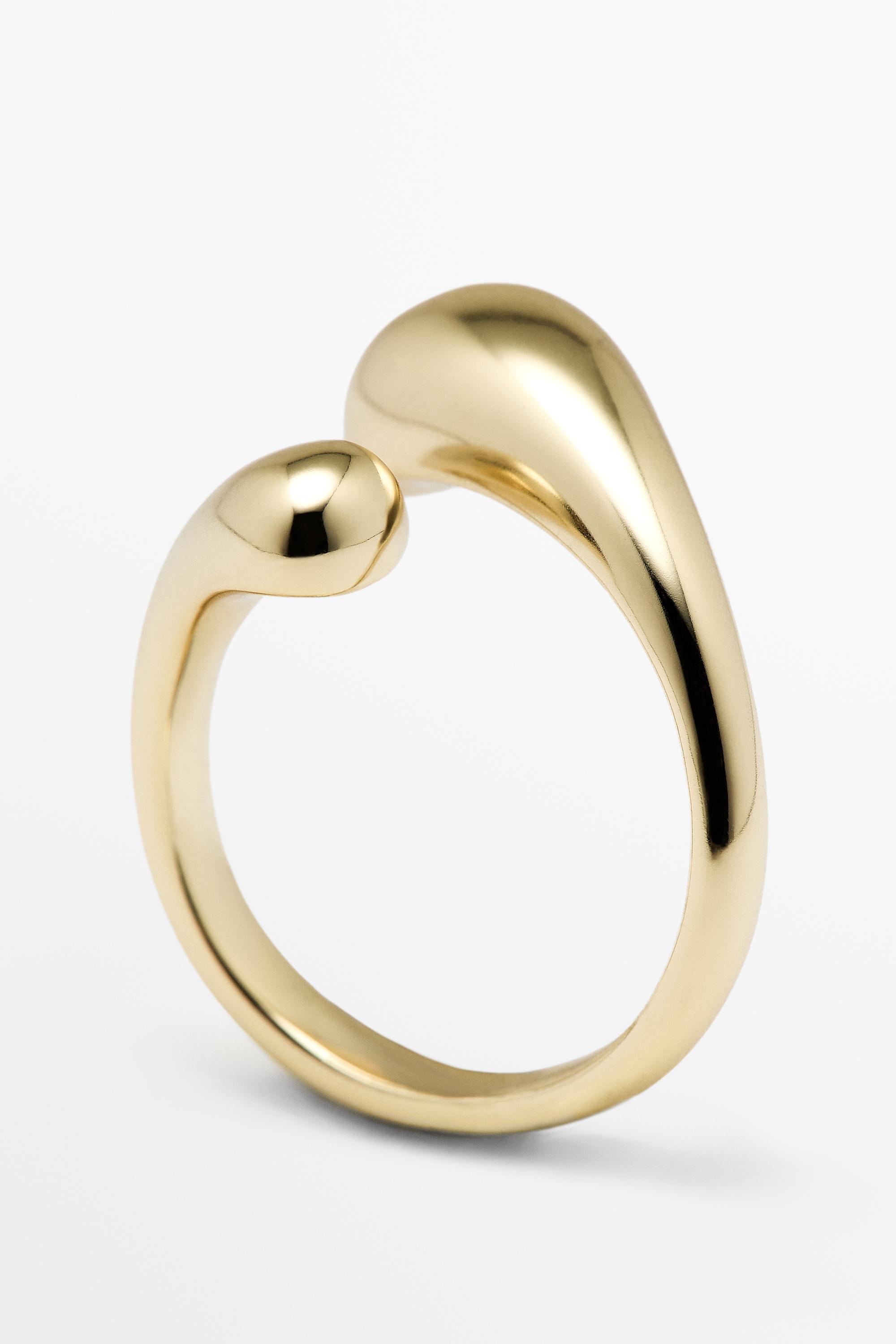 Double teardrop ring — GOLDEN