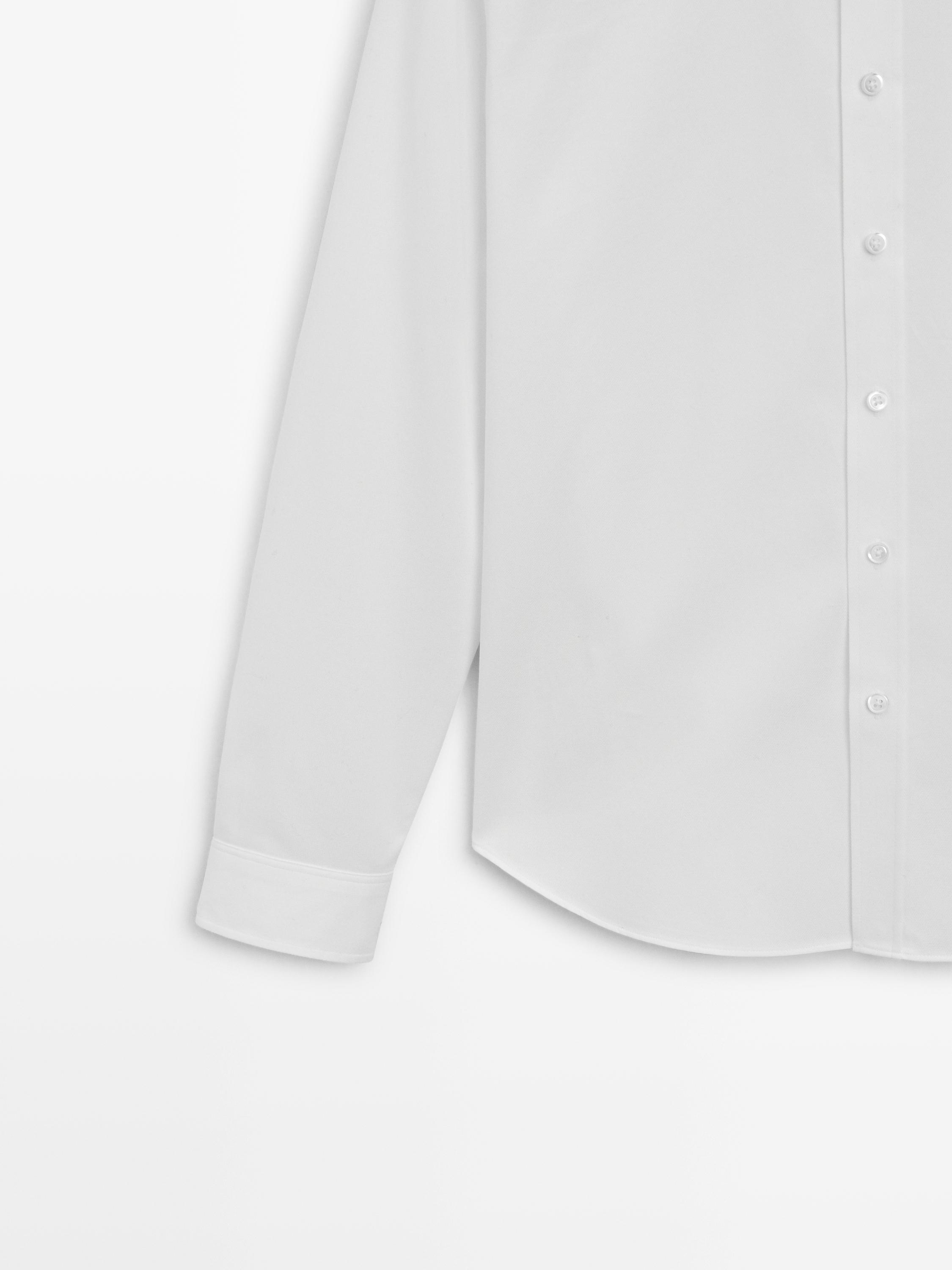 Slim fit 100% cotton shirt — WHITE