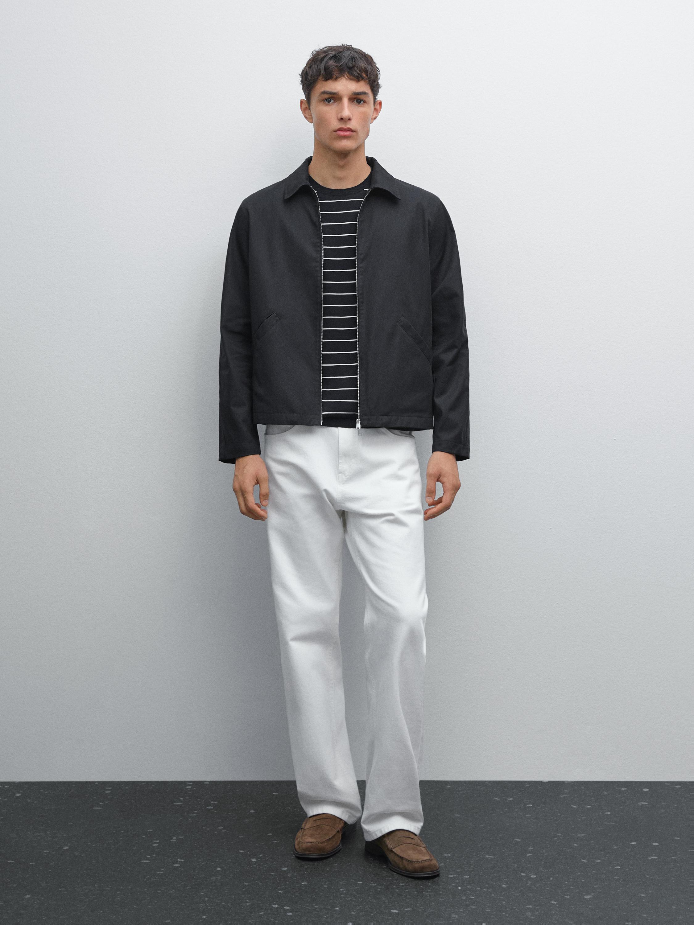 Short 100% cotton water-repellent jacket