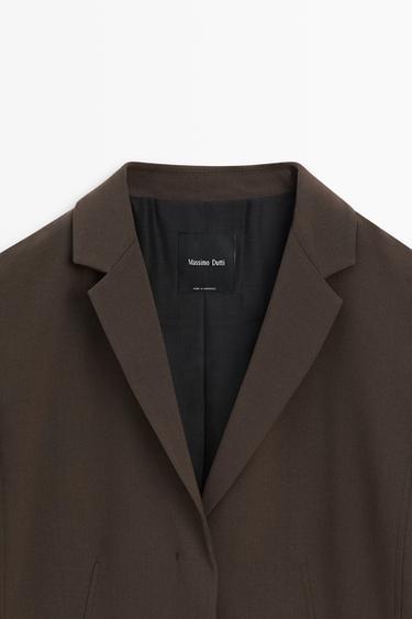 Fluid wool-blend blazer — BROWN 9