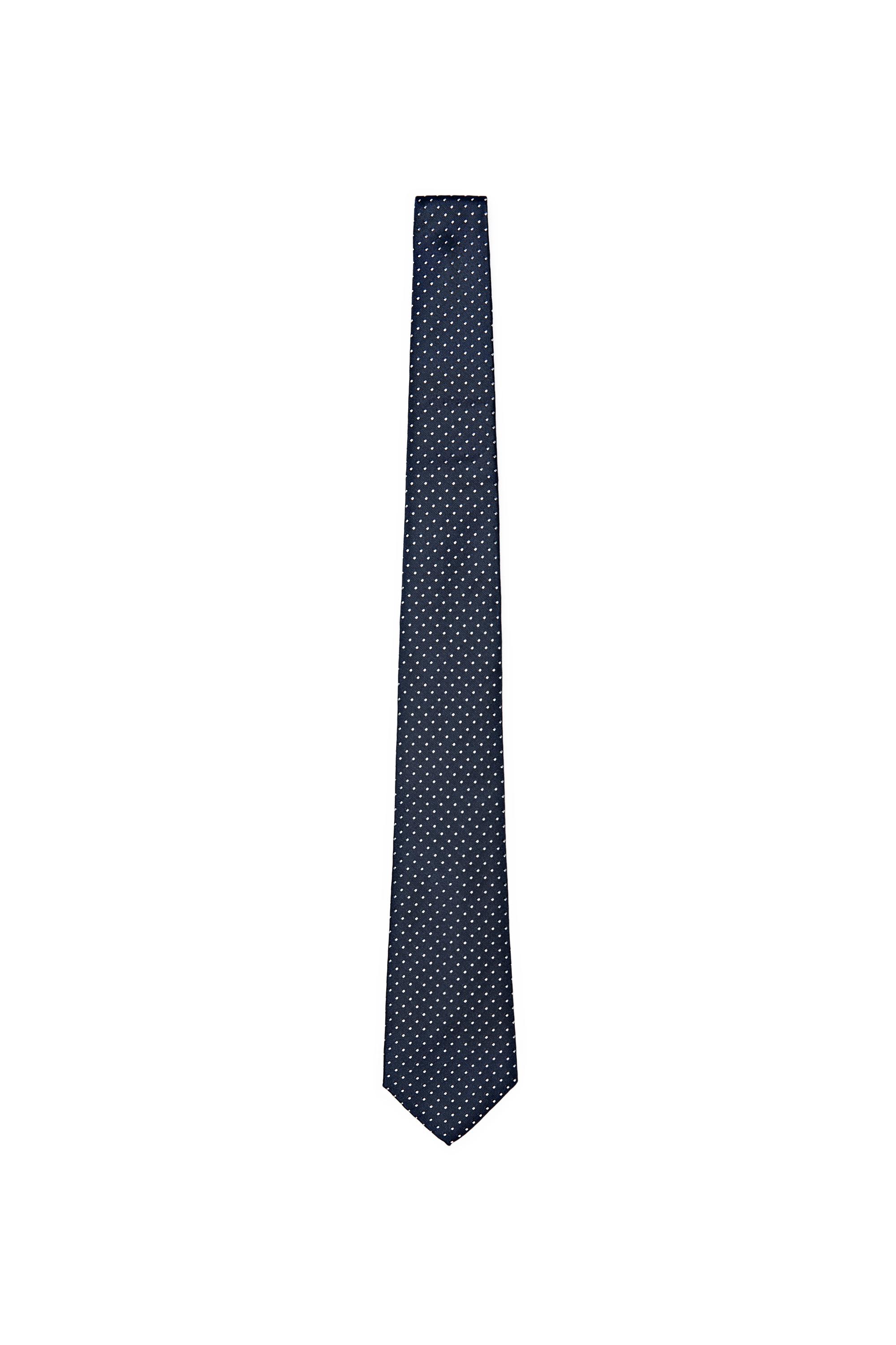 100% silk polka dot tie — NAVY BLUE
