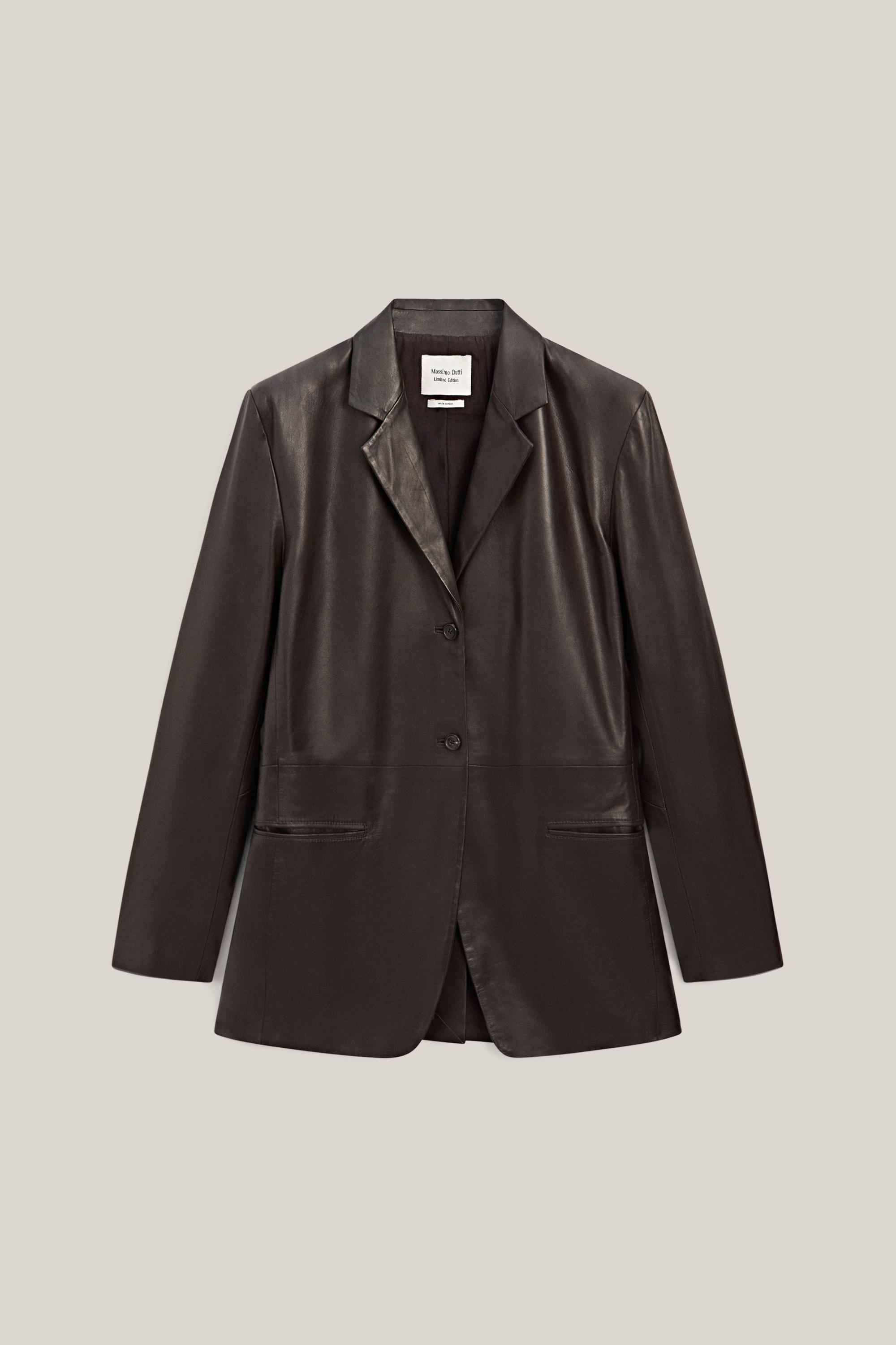 100% nappa leather blazer with pocket details - LIMITED EDITION — BROWN