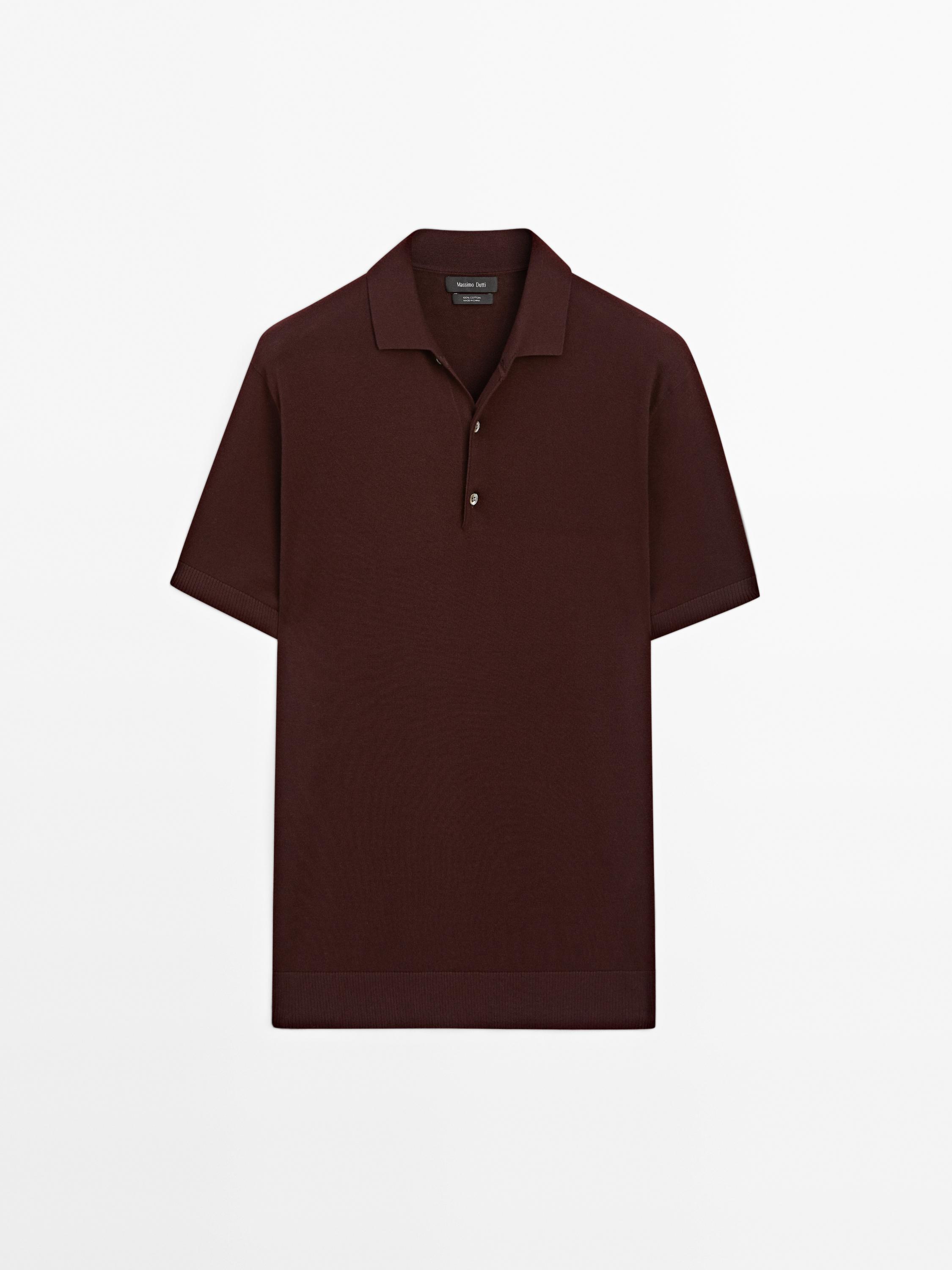 Short sleeve knit polo shirt