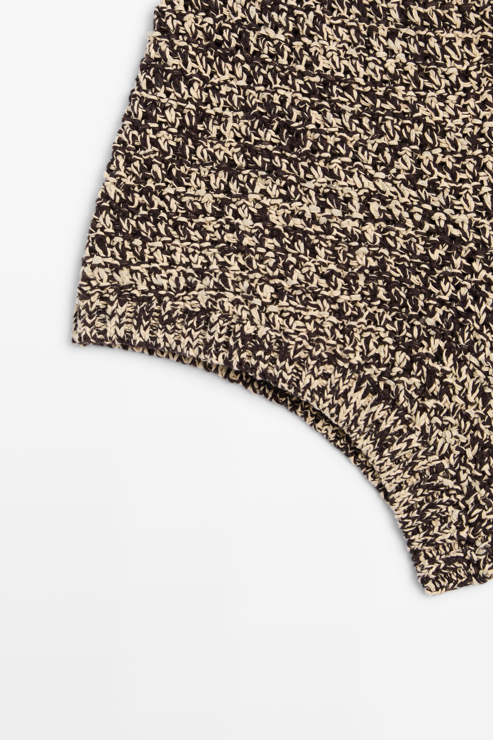 Flecked knit shorts co-ord — SAND