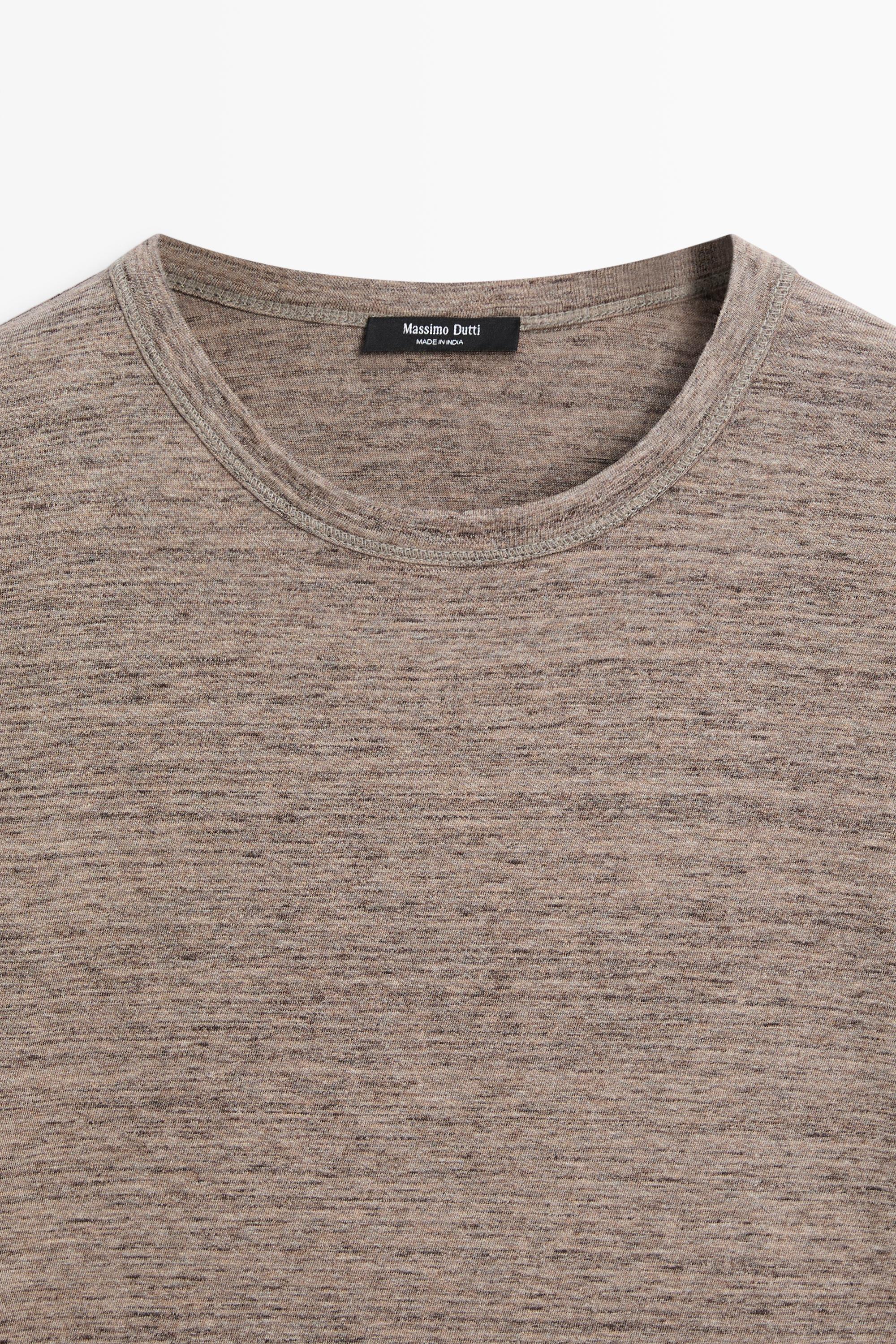 100% cotton short-sleeve T-shirt — BROWN MARL