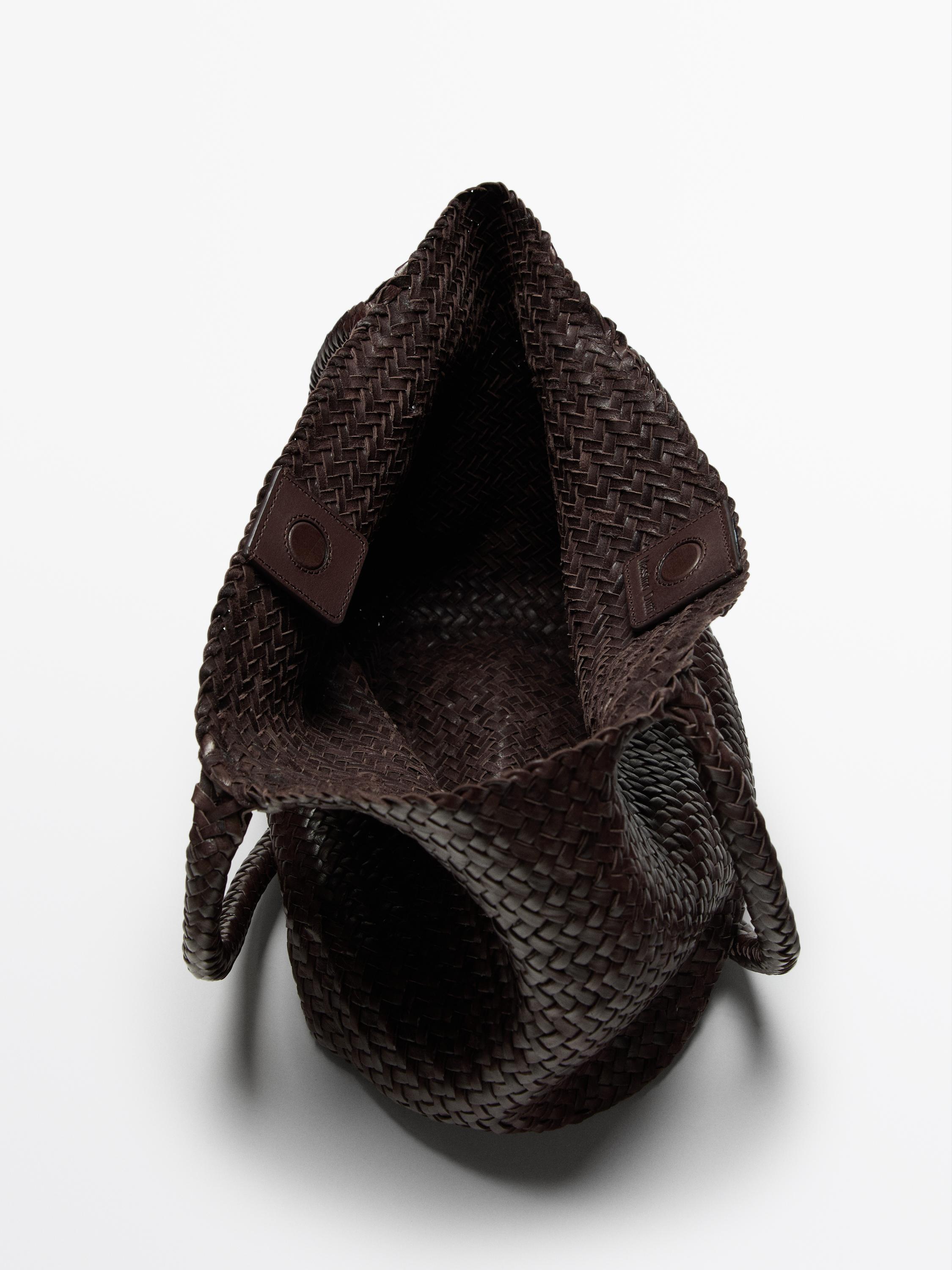 Large braided nappa tote bag