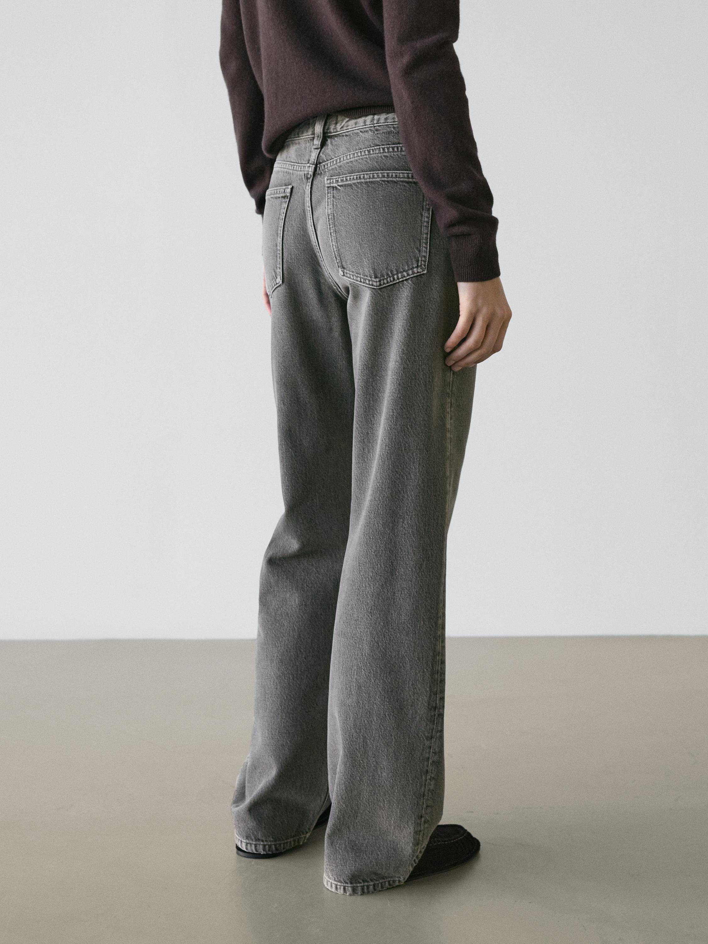Mid-rise wide-leg jeans — CHARCOAL