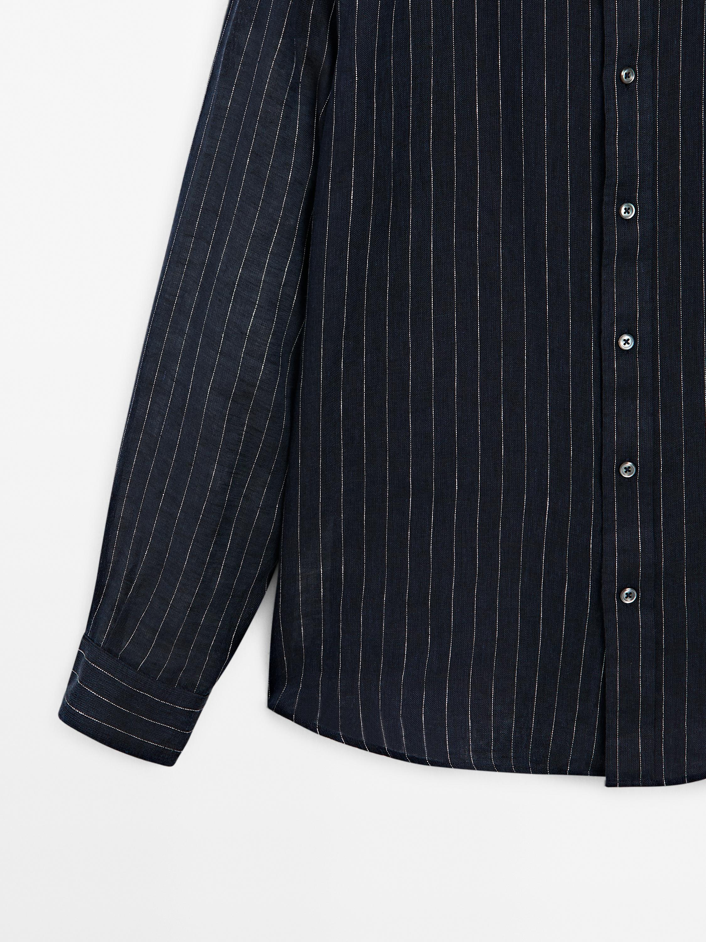 100% linen pinstripe shirt