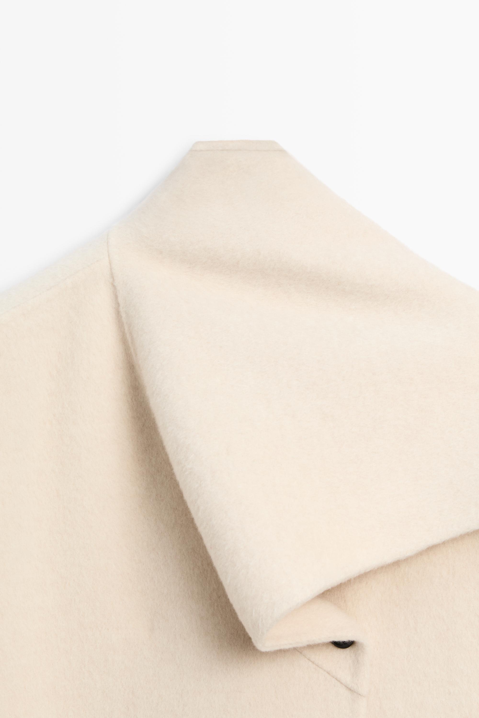 Short coat with scarf detail — Off white