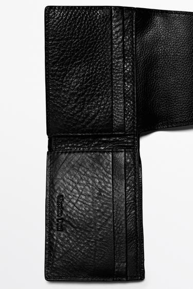 Flap nappa leather wallet — BLACK 4