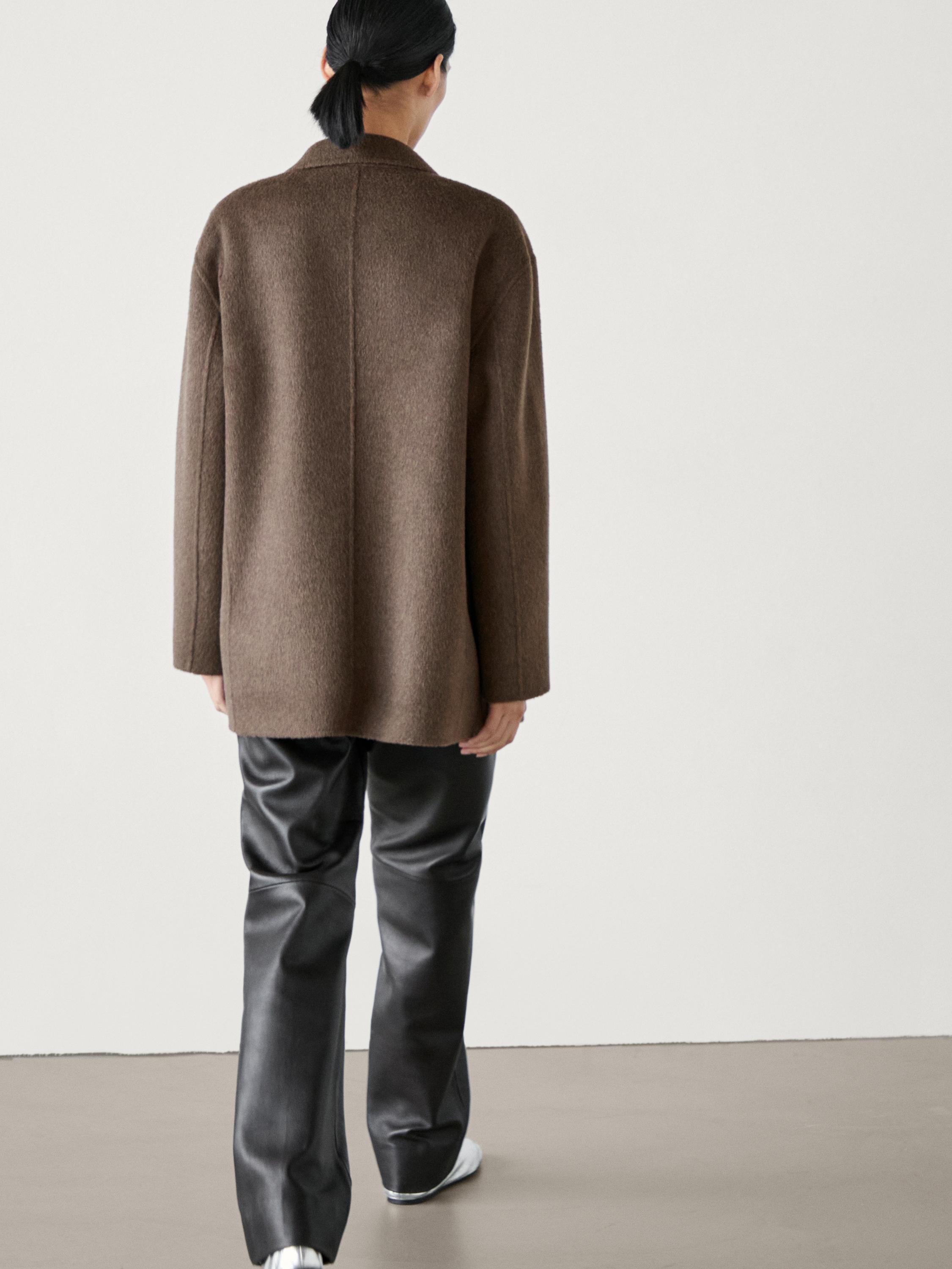 Wide wool blend blazer