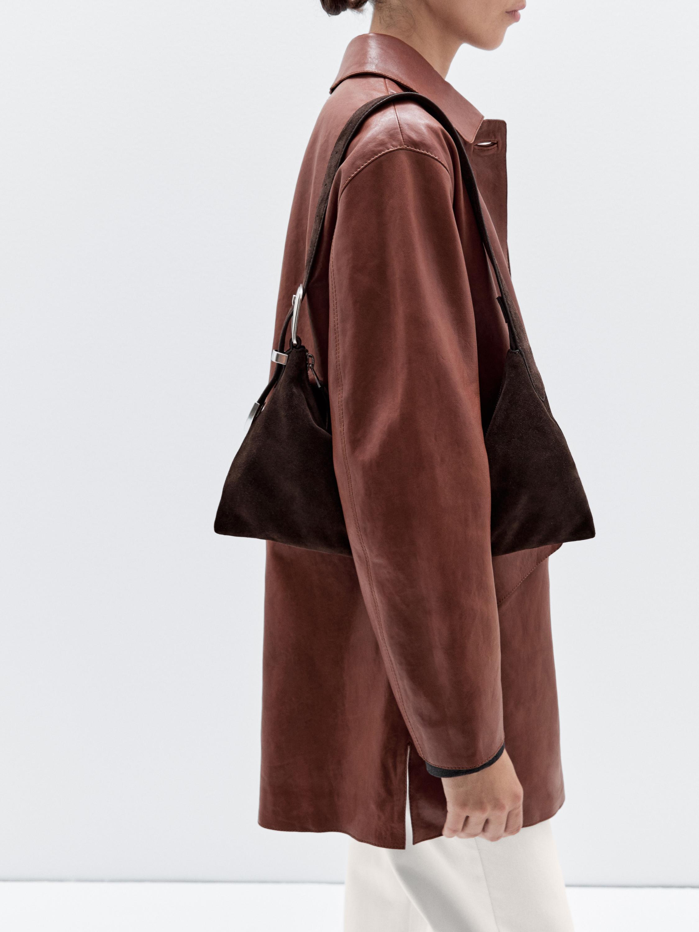 Medium-sized split suede bag