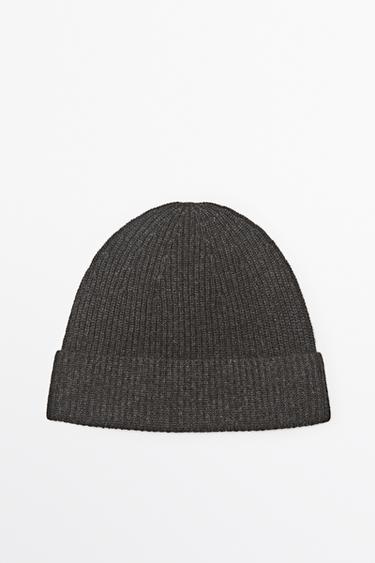 100% cashmere knit beanie — BROWN 1