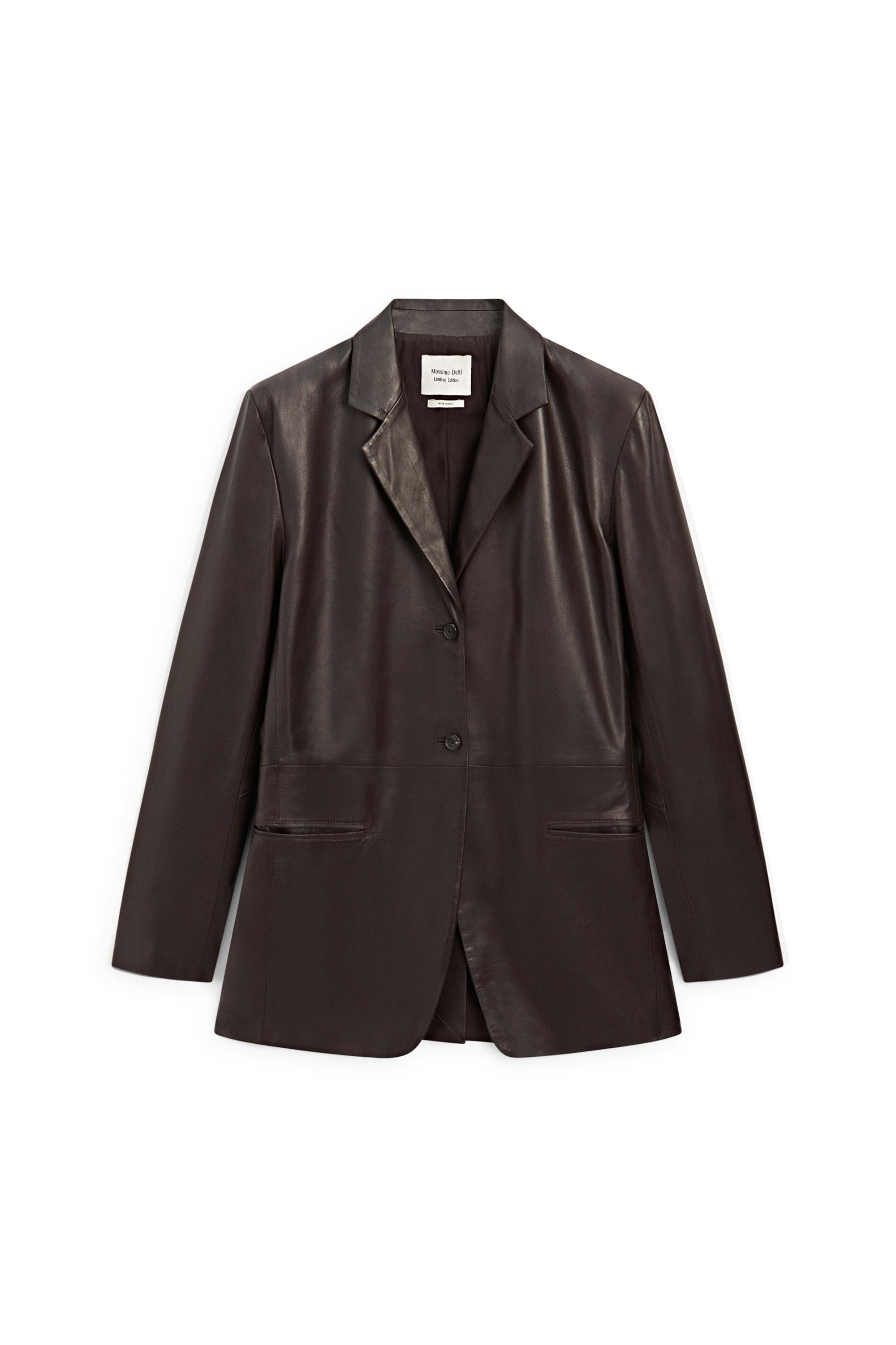 100% nappa leather blazer with pocket details - LIMITED EDITION — BROWN