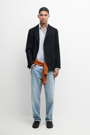 Textured cold wool blazer — DEEP BLUE 1