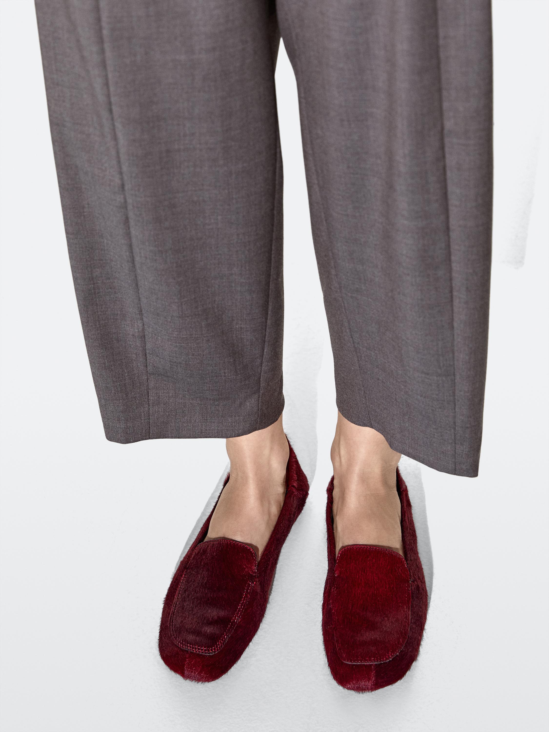 Hair on leather loafers