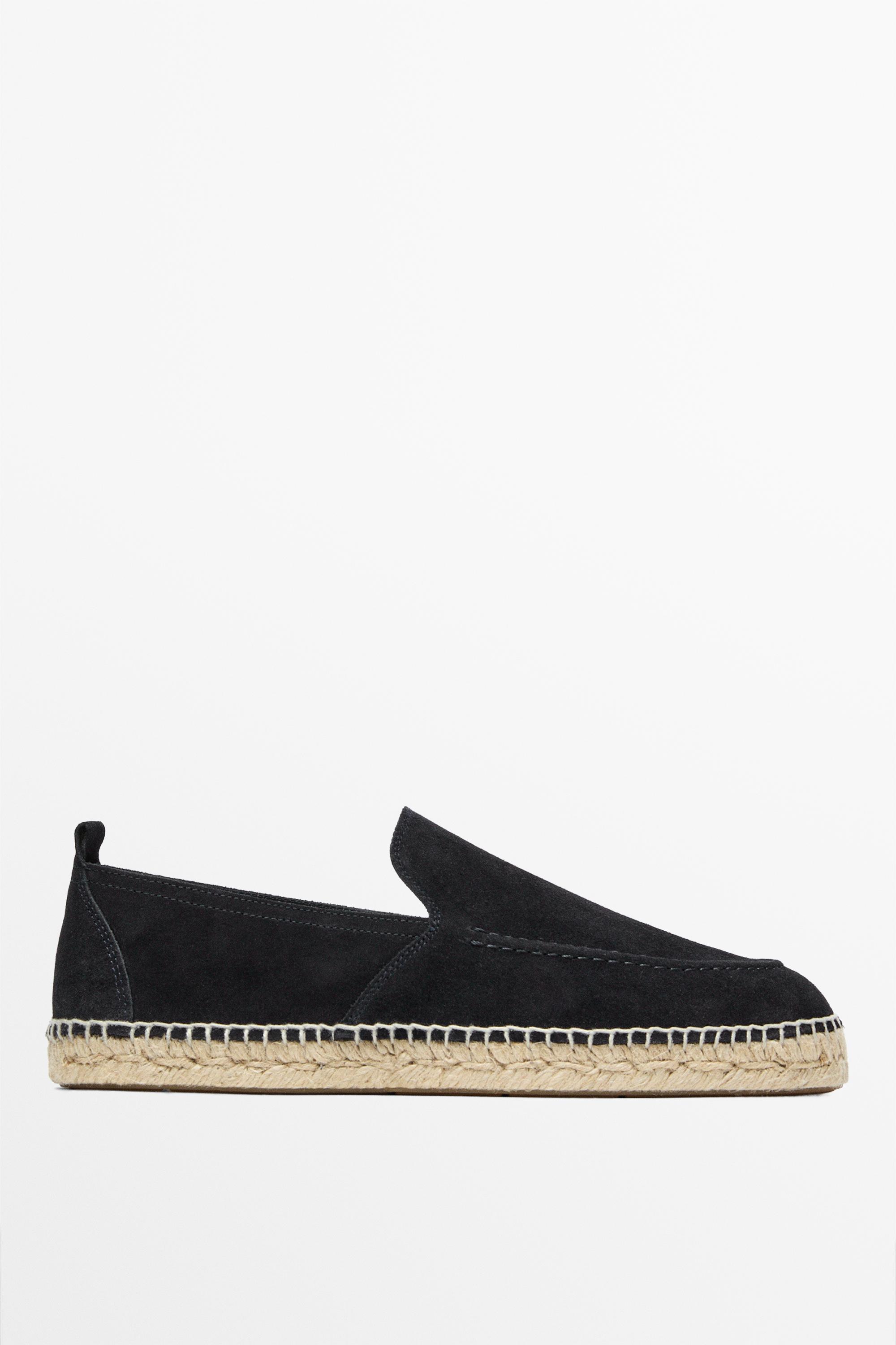 Leather espadrilles with moc toe — Dark blue