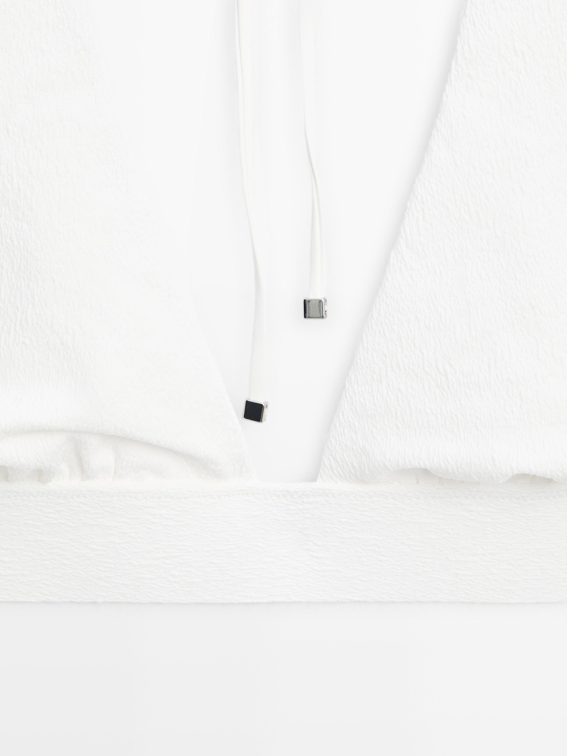 Textured triangle bikini top — Off white