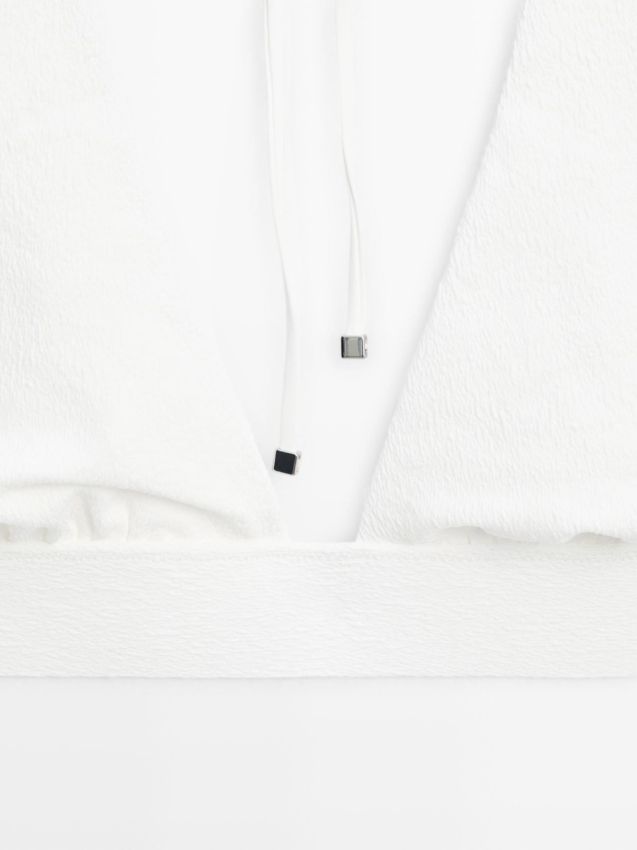 Textured triangle bikini top — Off white