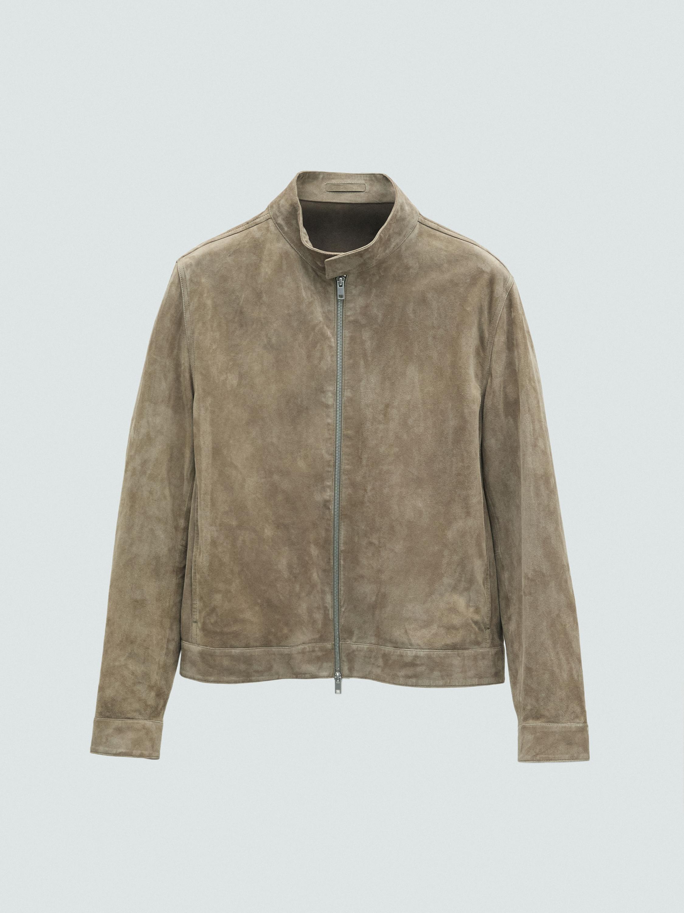 Short suede goatskin jacket