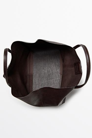 Medium nappa leather tote bag — BROWN 6