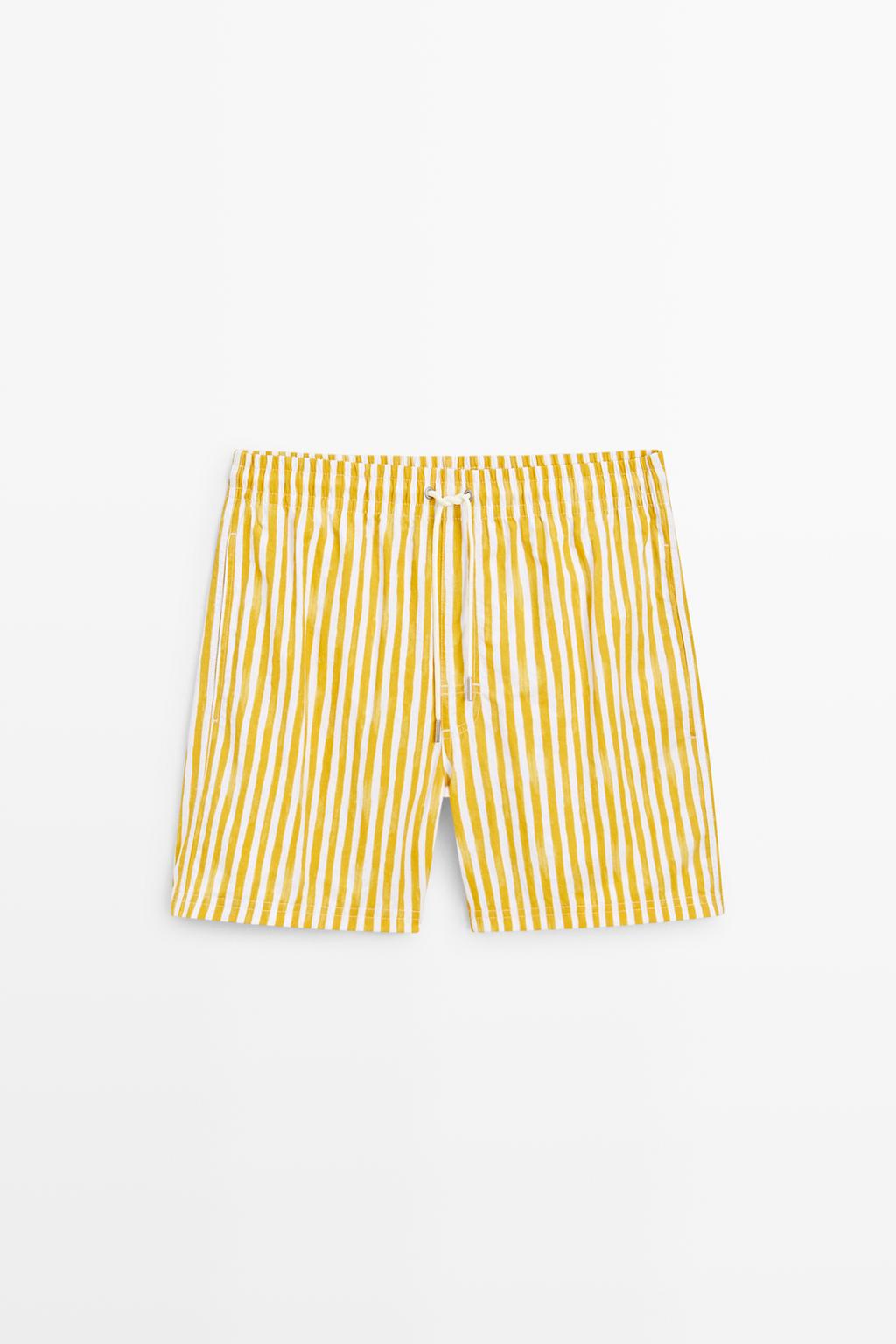 Striped printed swimming trunks