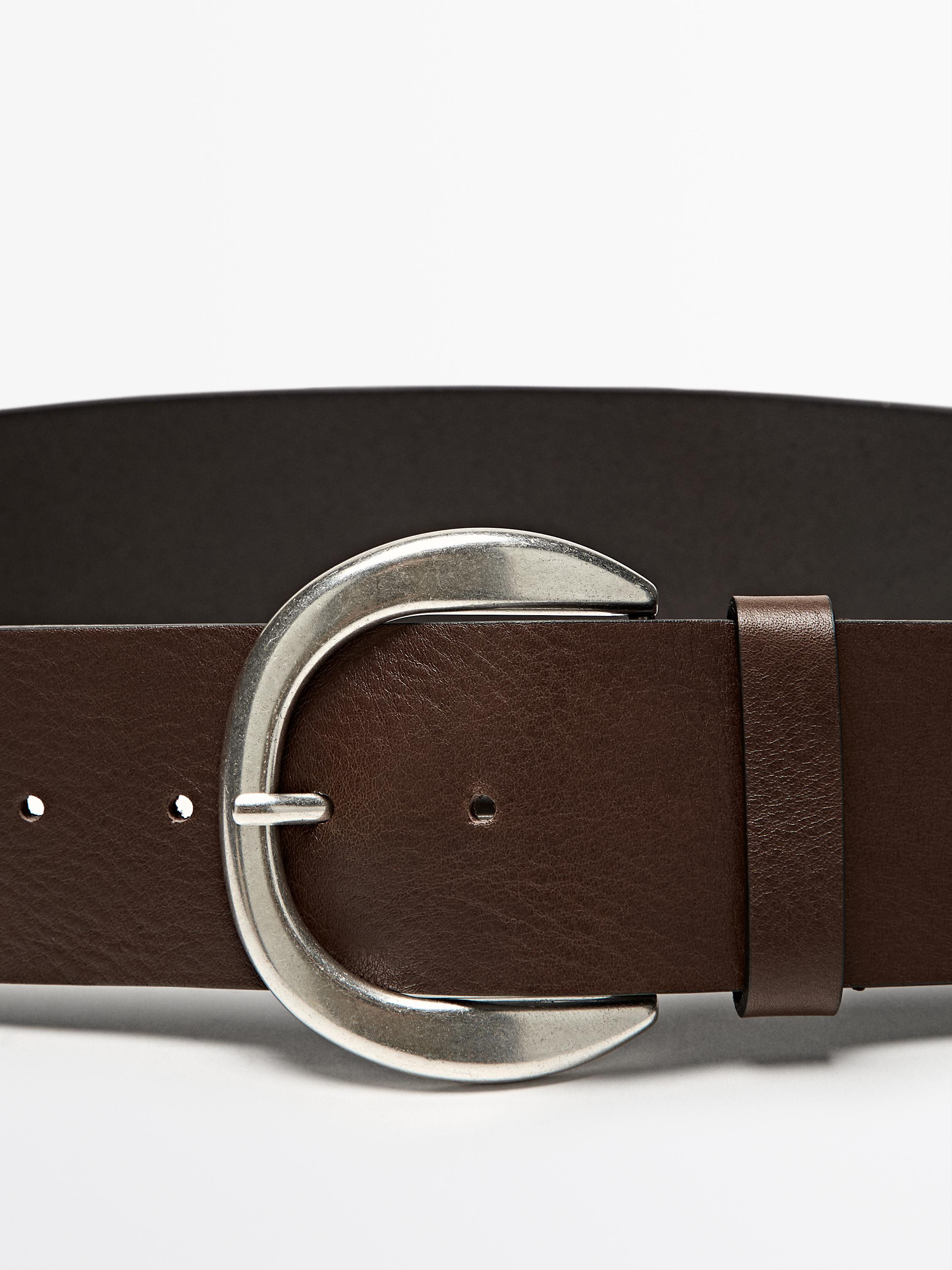 Ceinture large en cuir nappa