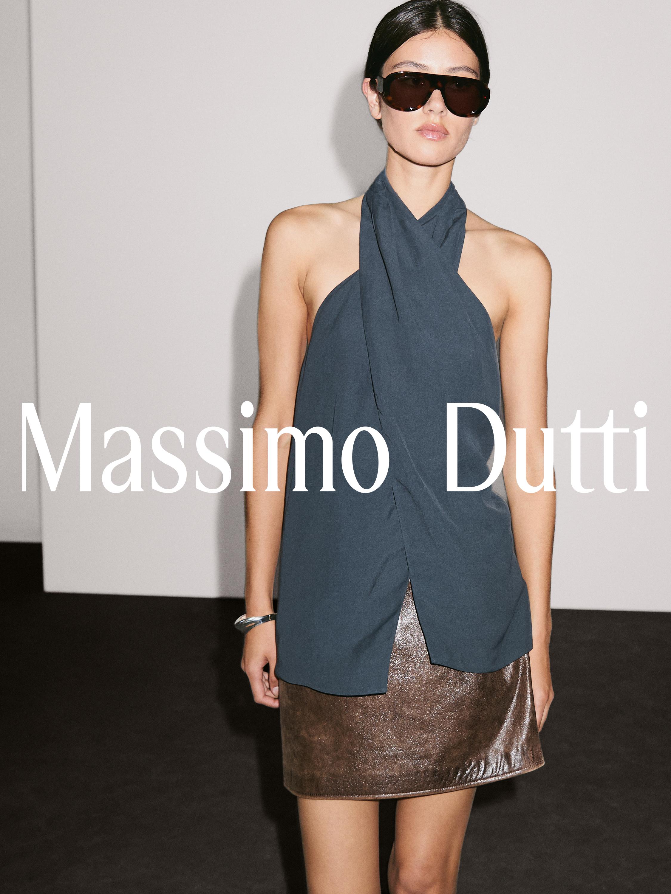 Nappa leather mini skirt