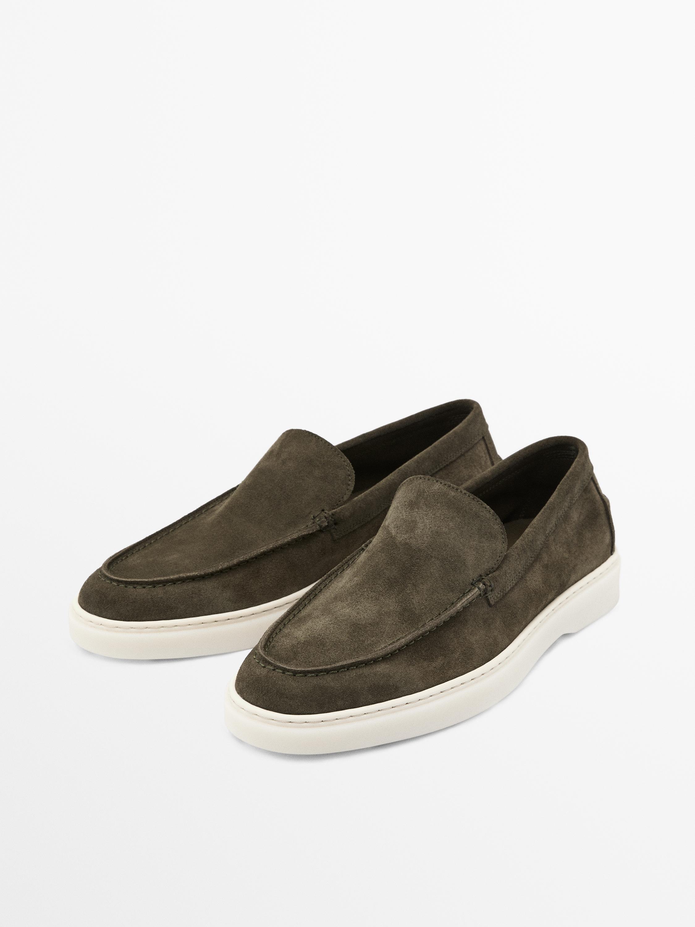 Split leather loafers