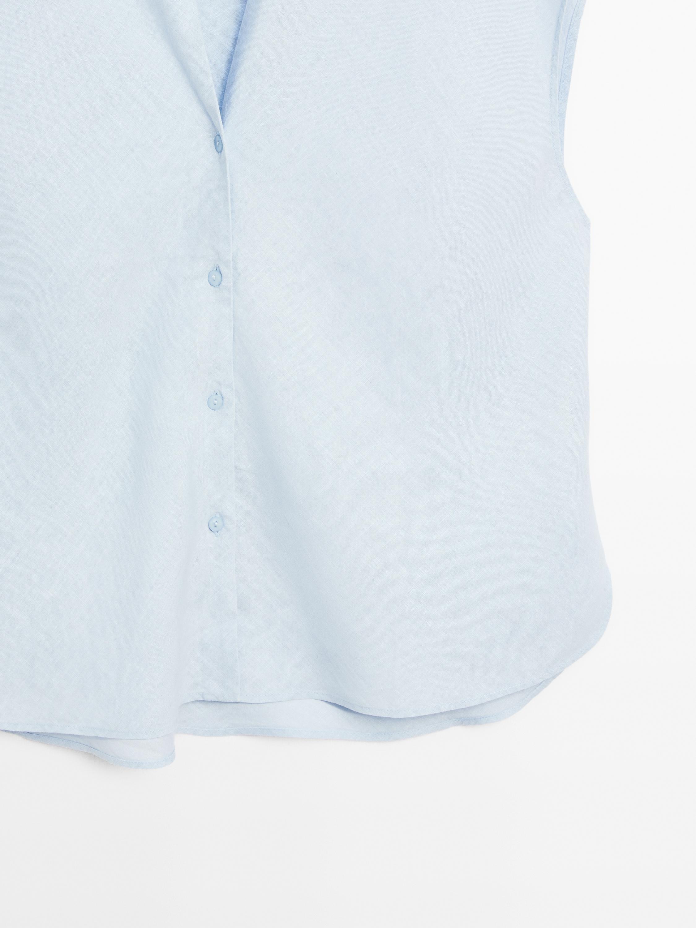100% linen flowing blouse with open neck