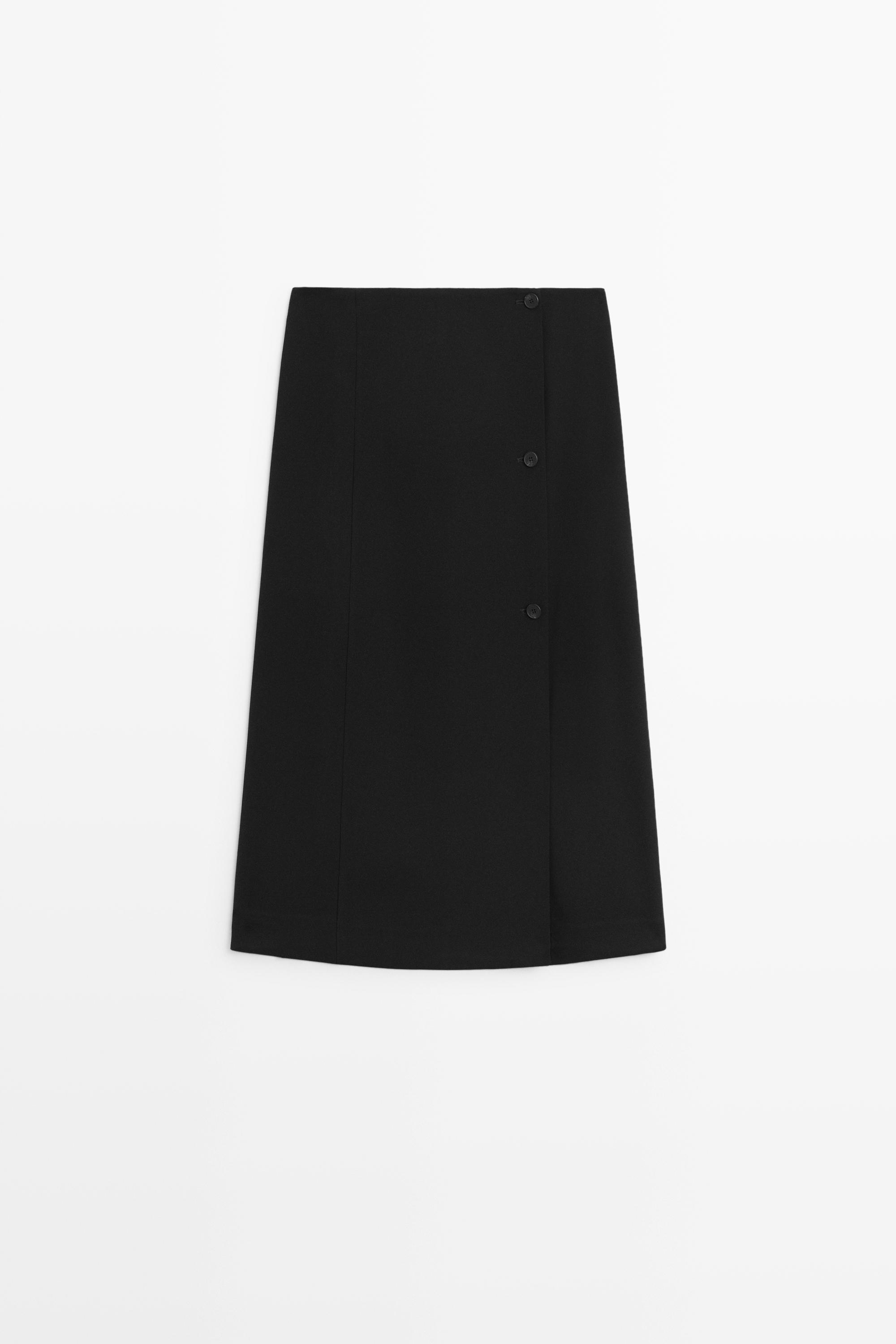 Midi skirt with button detail
