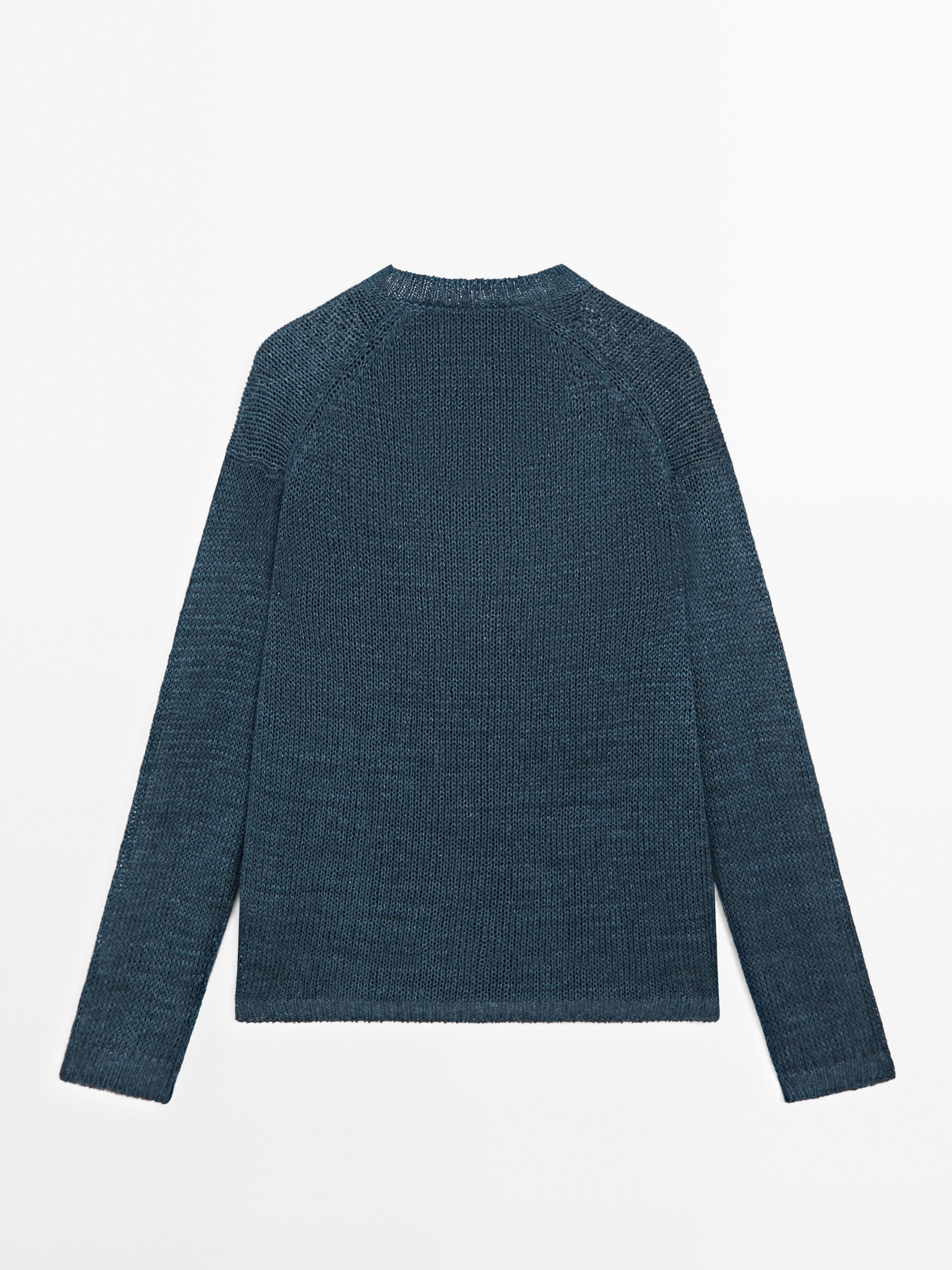 Pull en maille ajourée 100 % lin