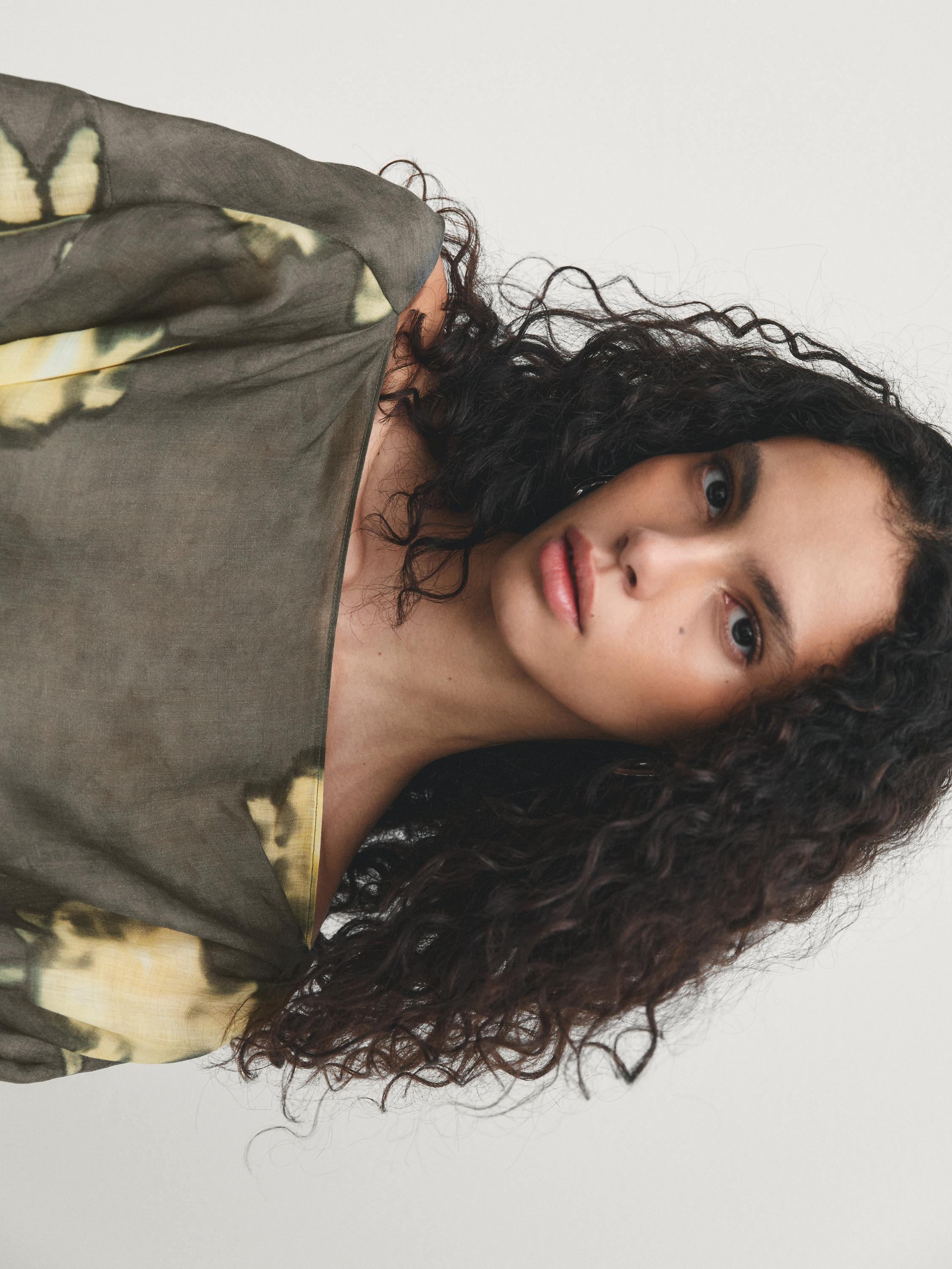 Long sleeve top with drawstring detail