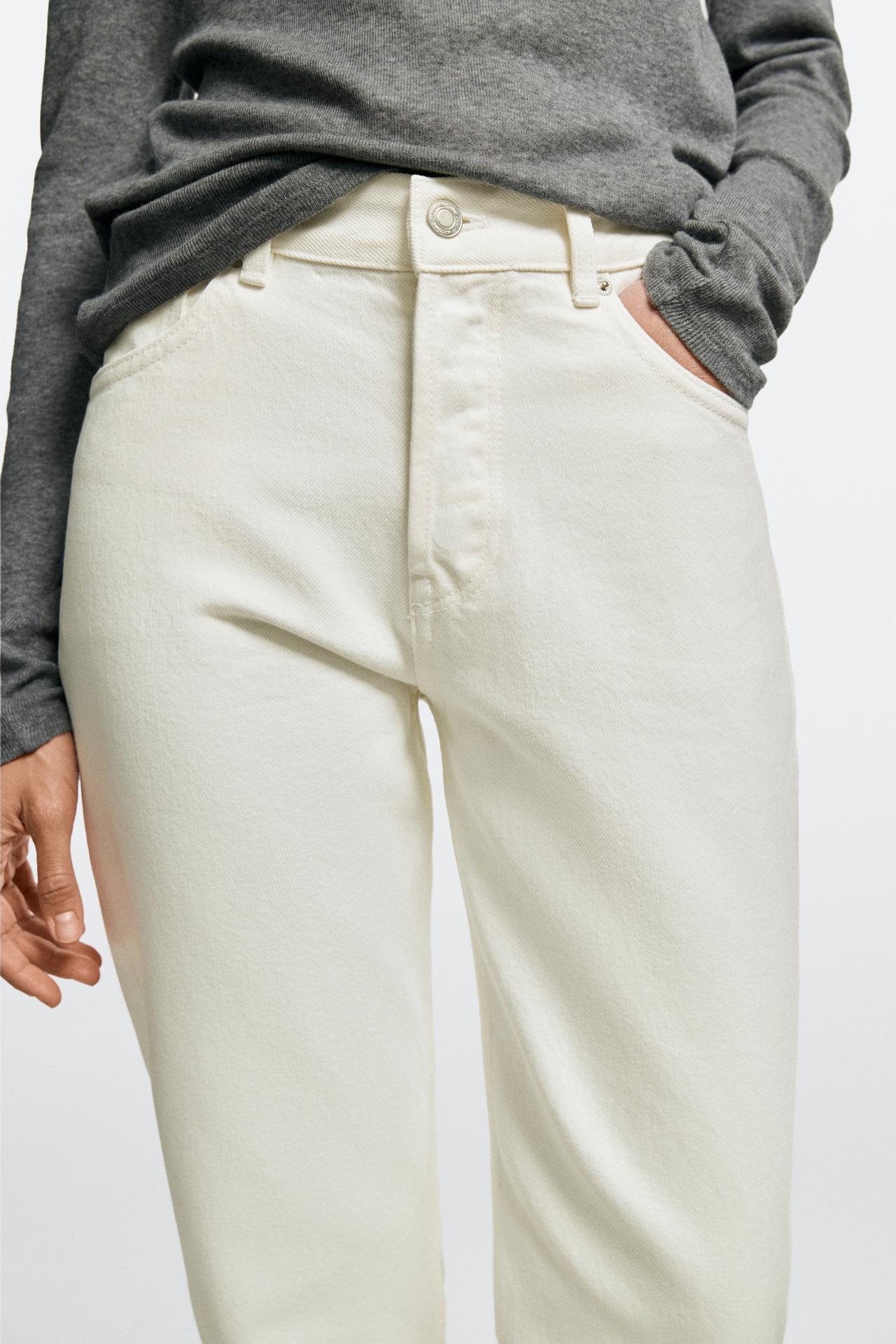 Mid-waist straight-leg jeans — Off white