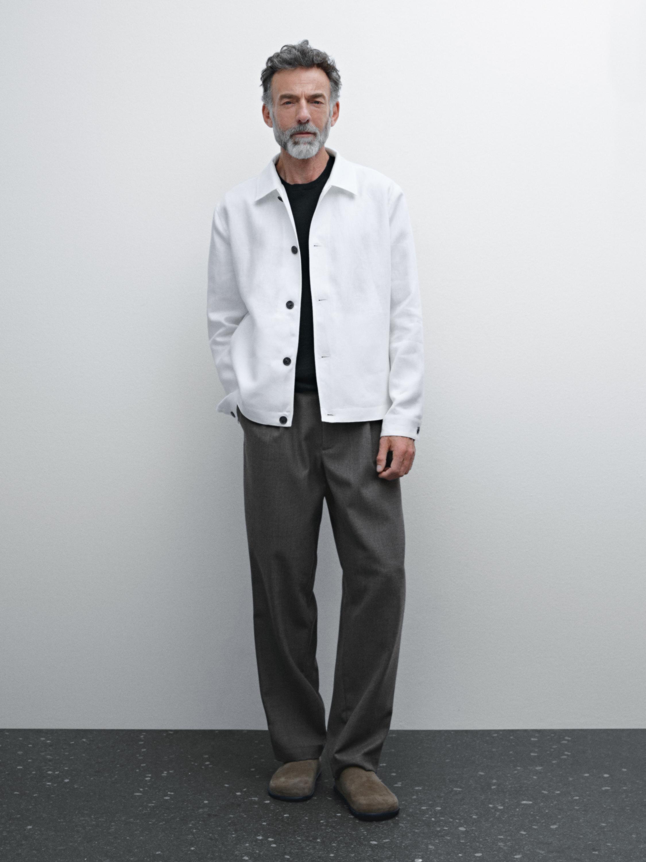 Lightweight 100% linen overshirt